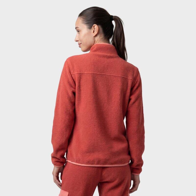 Geacă de drumeție din fleece pentru femei Carezza-W Brick Roșu