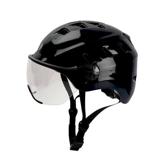 EDGE LED-fietshelm met vizier BLACK.
