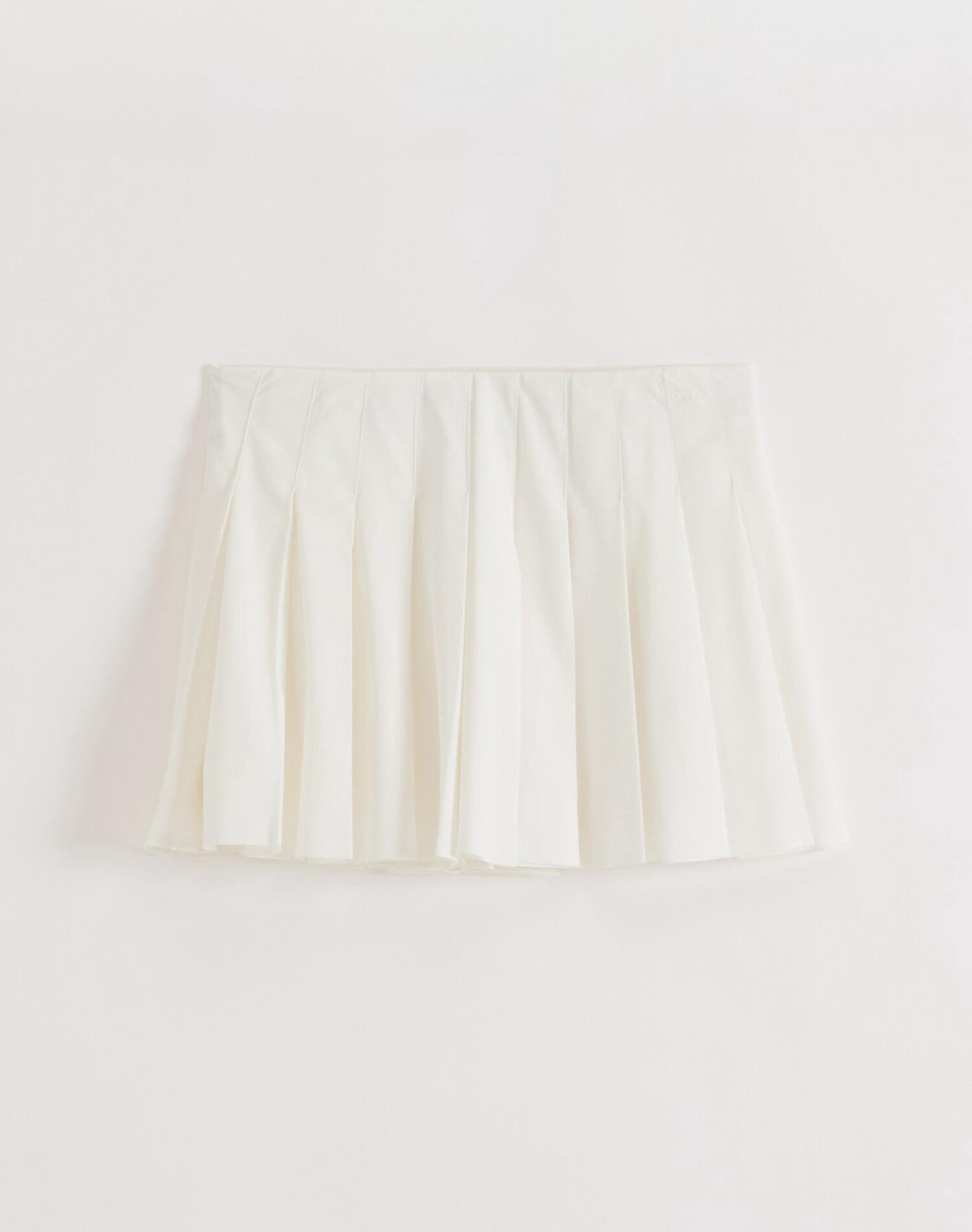 Femme Jupe-Short Plissée Taille Haute Short Intégré Anti-Humidité Blanc Cassé 6/6