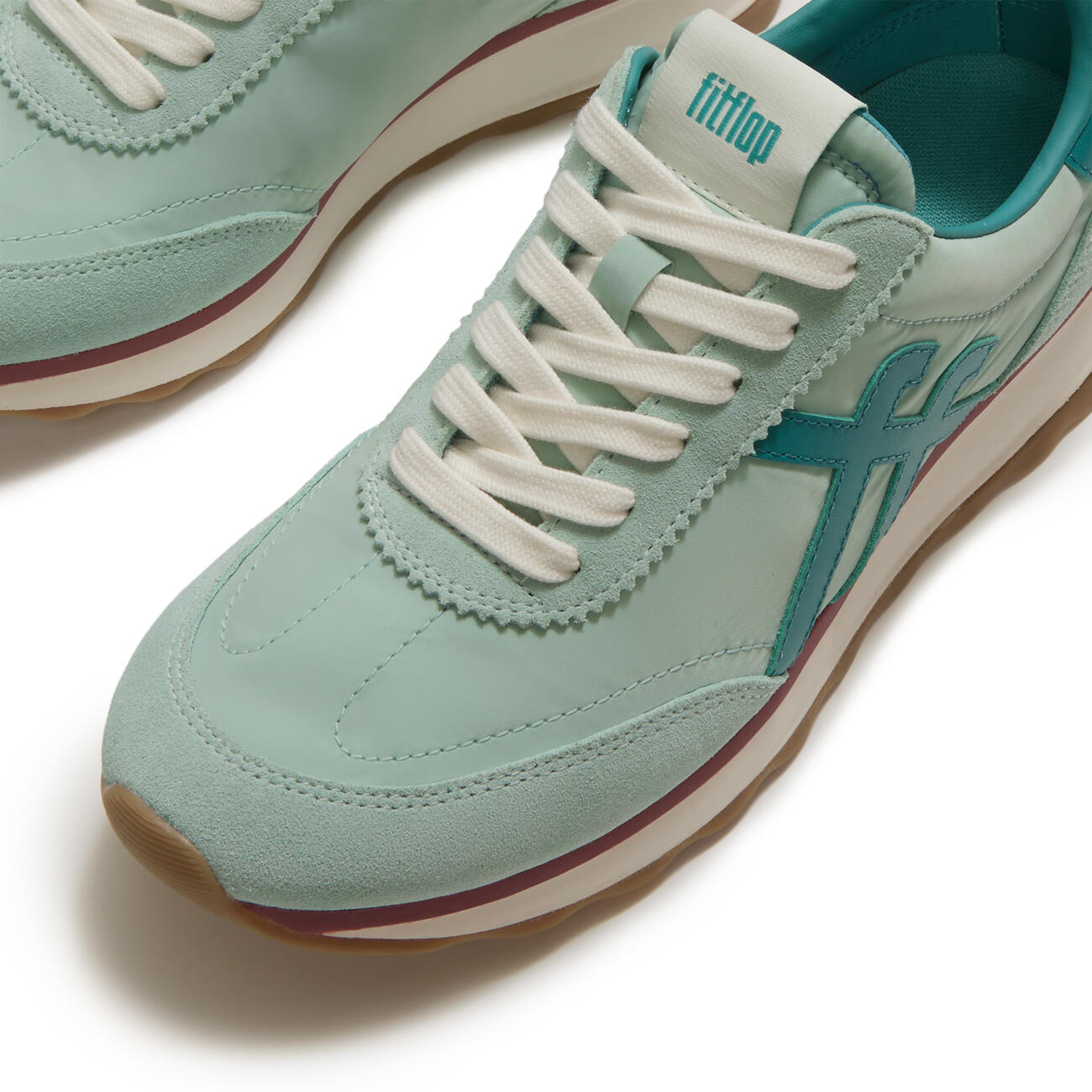 FITFLOP FitFlop Retro-Q FF Fabric/Suede Sneakers  MINT 38 5/7