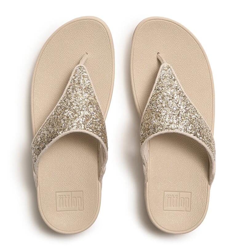 FITFLOP FitFlop Lulu Multi-Tonal Glitter Toe-Post Sandals  PLATINO/ZILVER 40