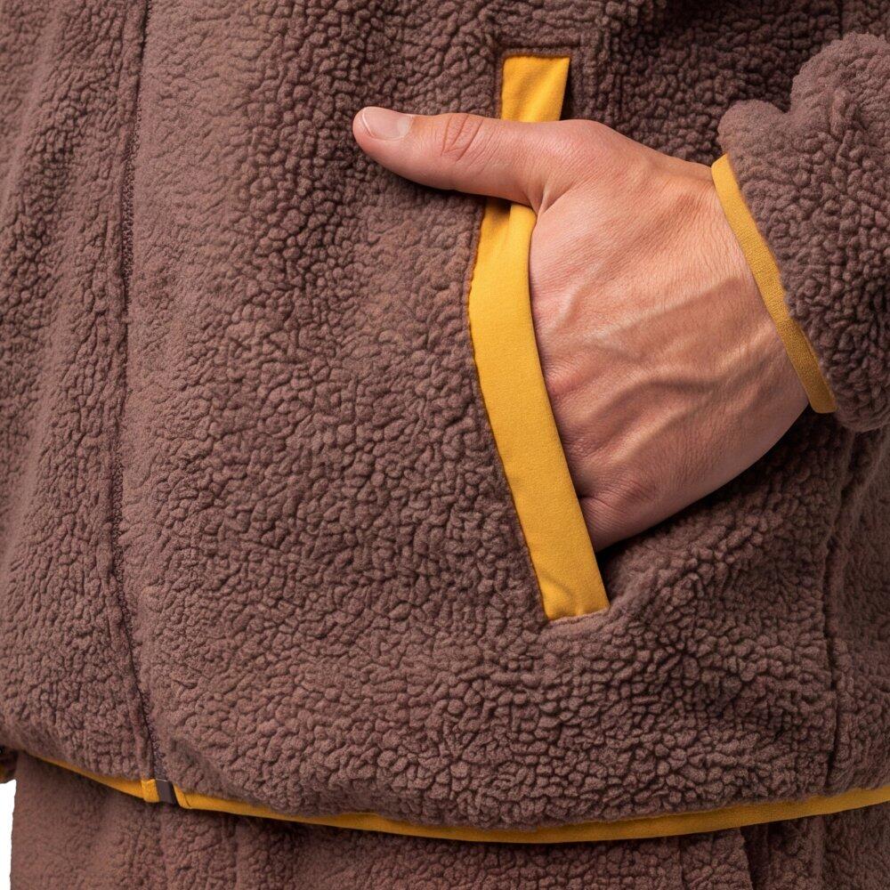 Heren wandel fleecejack Carezza Brown Bruin 4/7