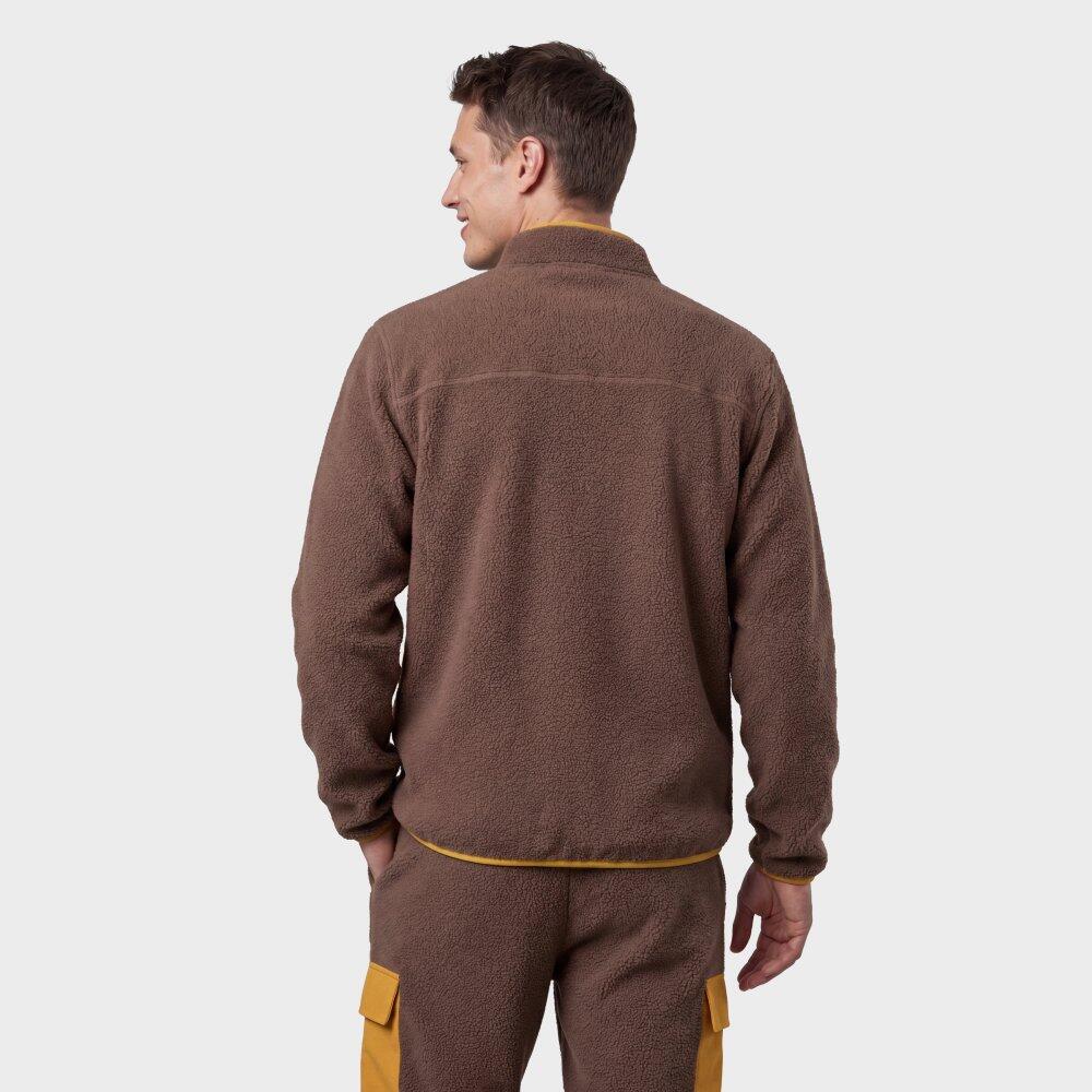 Heren wandel fleecejack Carezza Brown Bruin 6/7