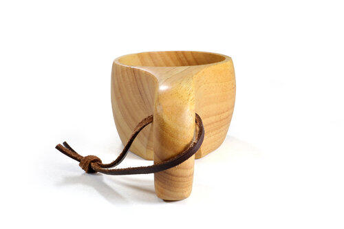 Taza de Madera Bushcraft Origin Outdoors 200 ml Kuksa Marrón Asa Abierta 2/4