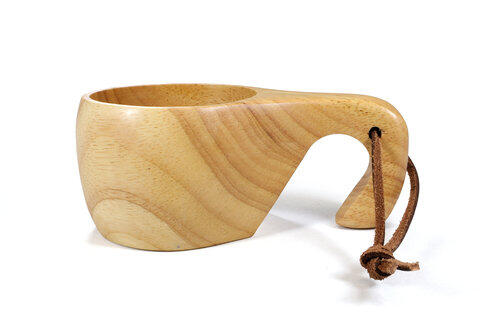 Taza de Madera Bushcraft Origin Outdoors 200 ml Kuksa Marrón Asa Abierta 4/4