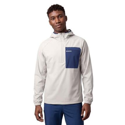 Men ’s hooded waterproof trail running jacket Canfranc Gray Grey