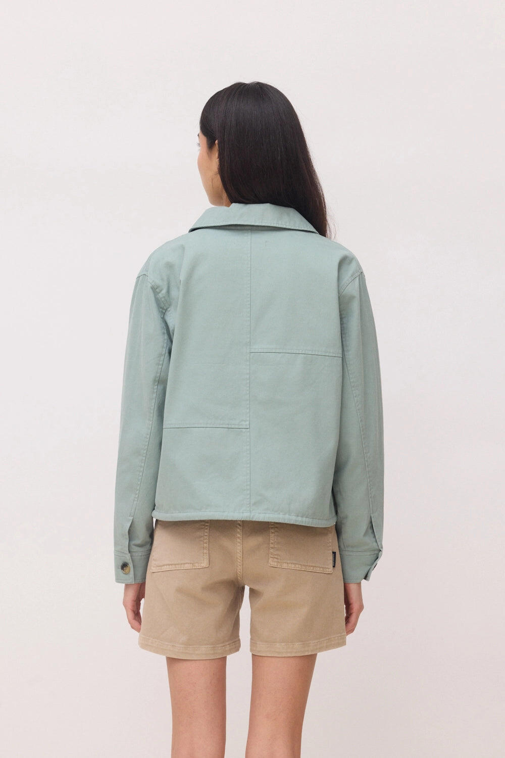 Chaqueta Mujer Shirr Sage de 100% Algodón 2/4
