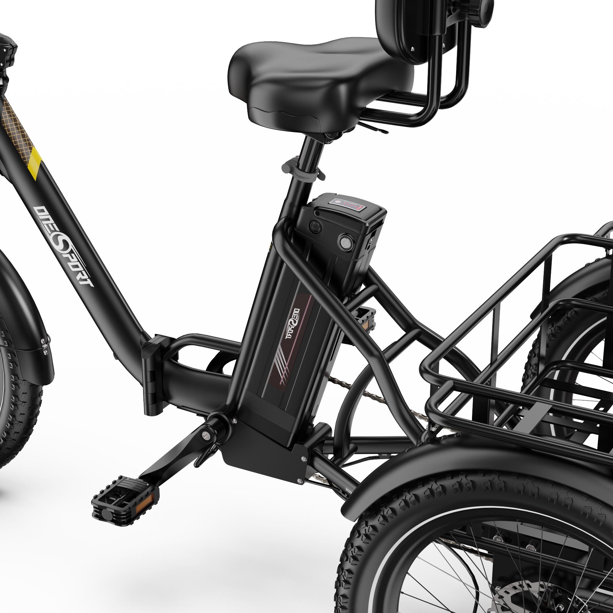 Triciclo eléctrico de carga ONESPORT OT30 PRO con batería de 48 V y 18 Ah 6/7
