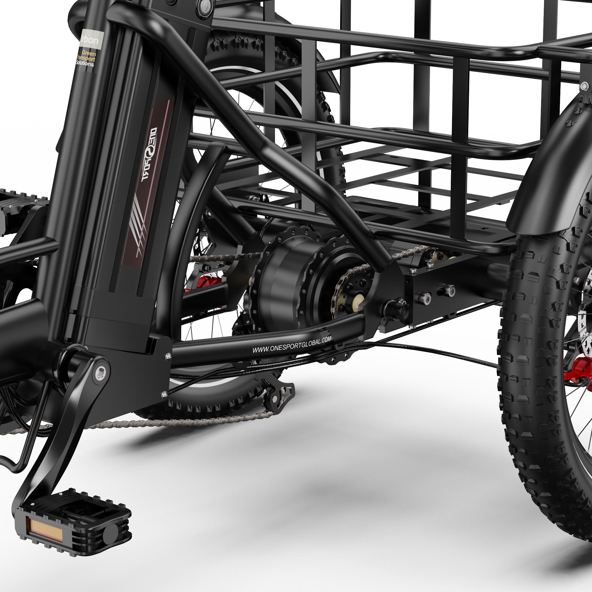 Triciclo eléctrico de carga ONESPORT OT30 PRO con batería de 48 V y 18 Ah 4/7