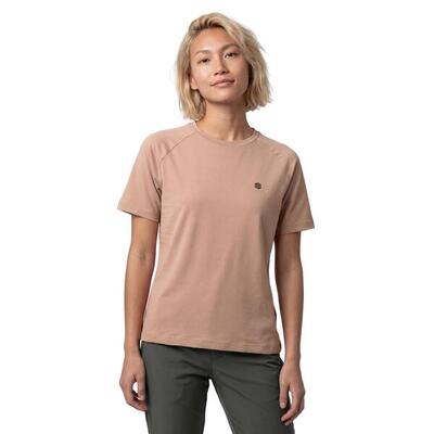 Dames katoenen wandel t-shirt met korte mouwen ordesa-w brown bruin