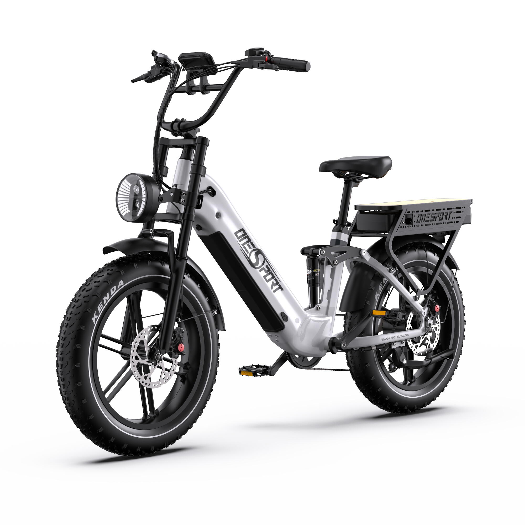 Bicicleta Elétrica ONESPORT OT08 PRO 48V 18Ah*2 com Bateria Dupla 3/7