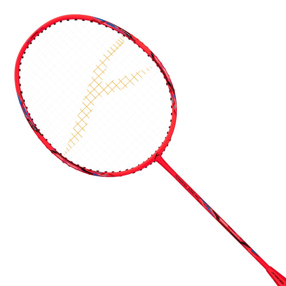 Badmintonschläger mit Schlägerhülle - Powertek 2000 rot 4/7