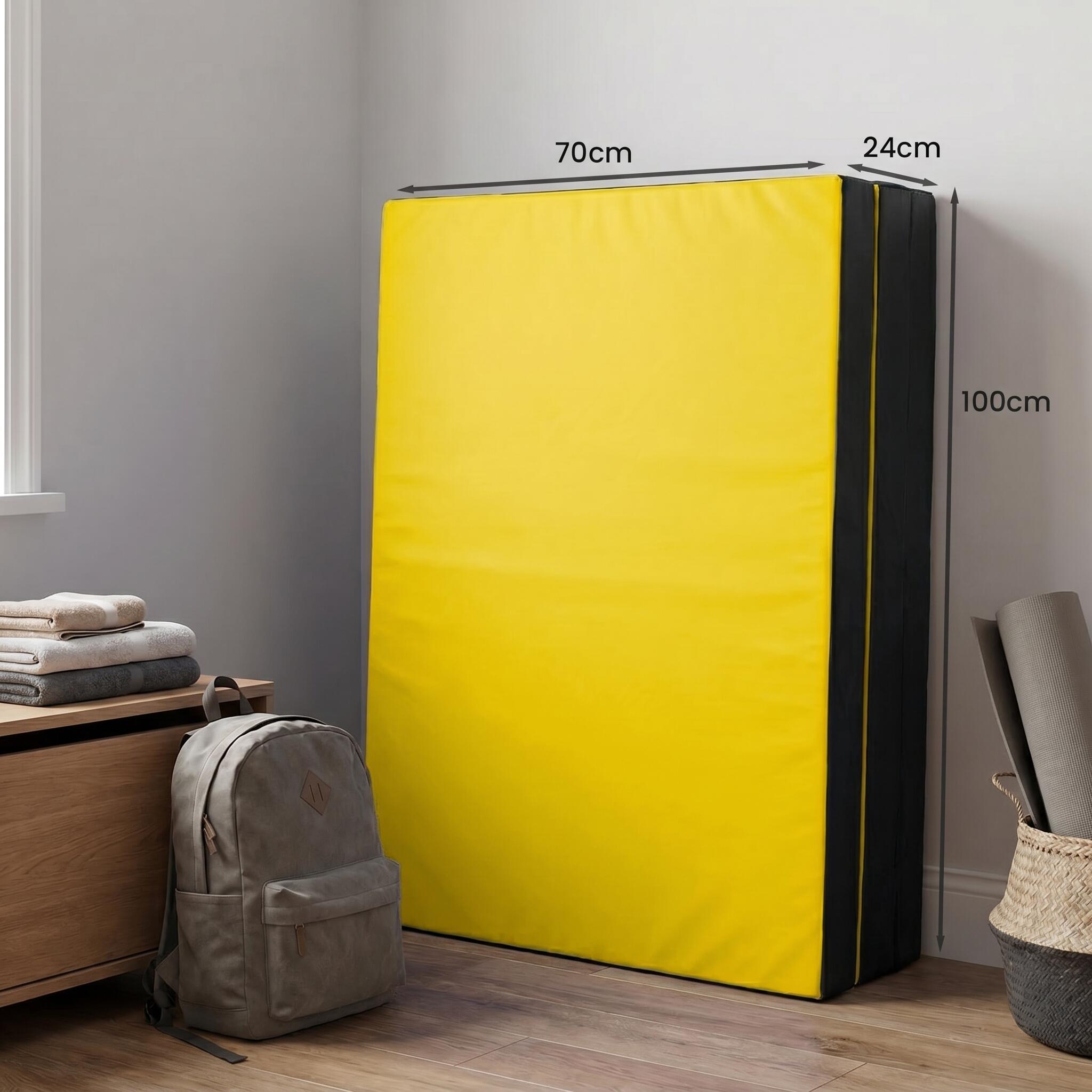 Tapete de ginástica 210 x 100 x 8 cm, amarelo/preto, dobrável, Jeflex. 7/7