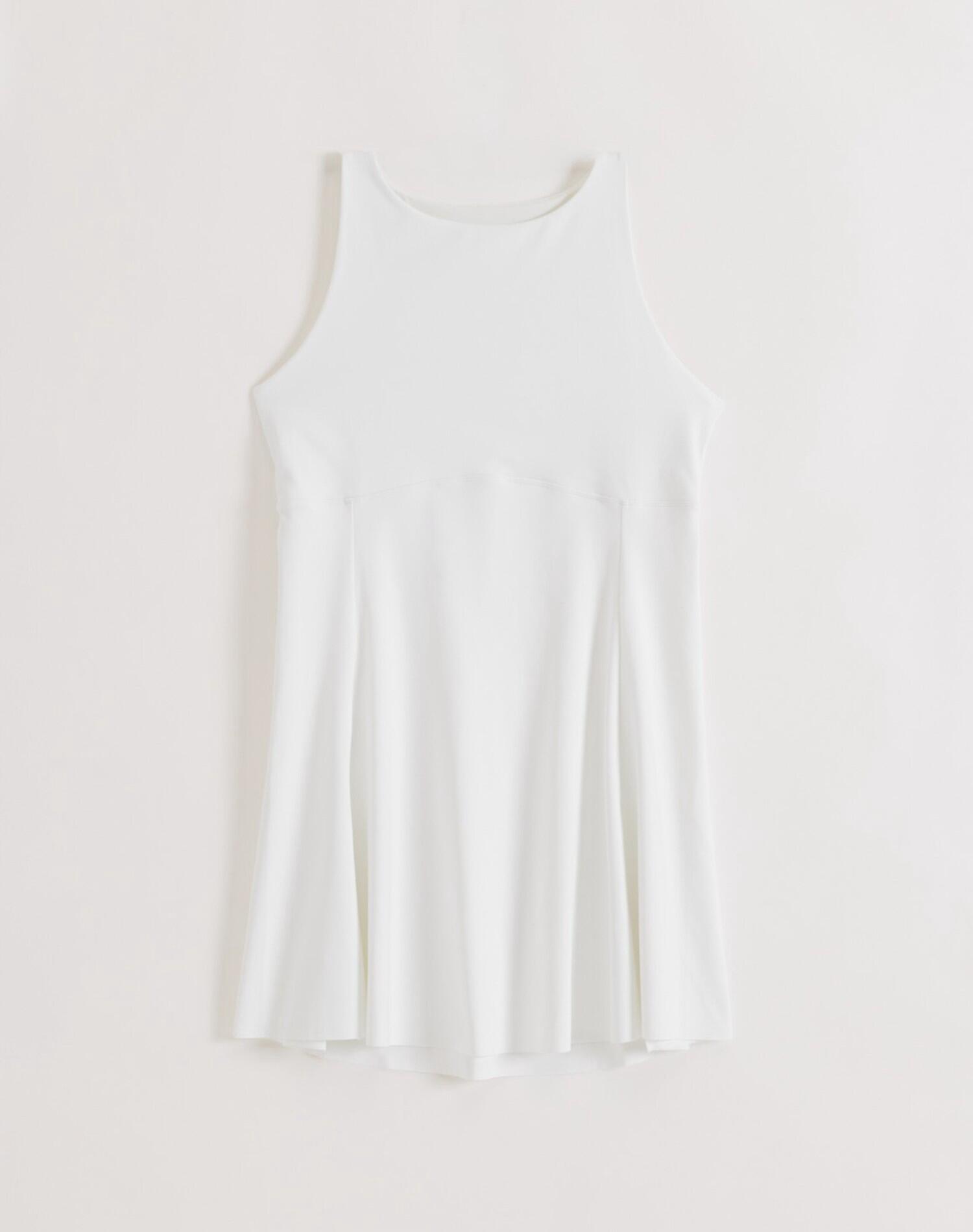 Mujer Vestido Escote Alto Transpirable Blanco 6/6