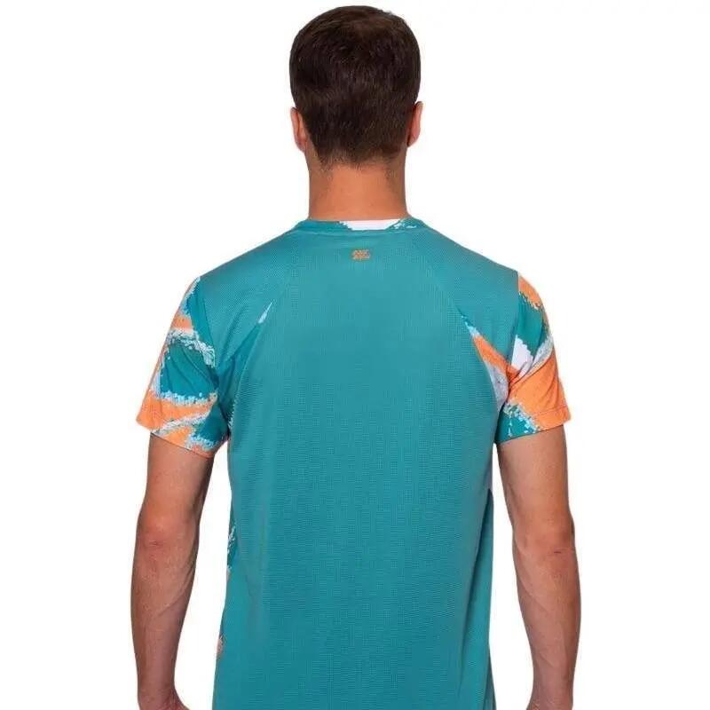 Camiseta Bidi Badu Melbourne V-Neck Petroleo Laranja 3/5