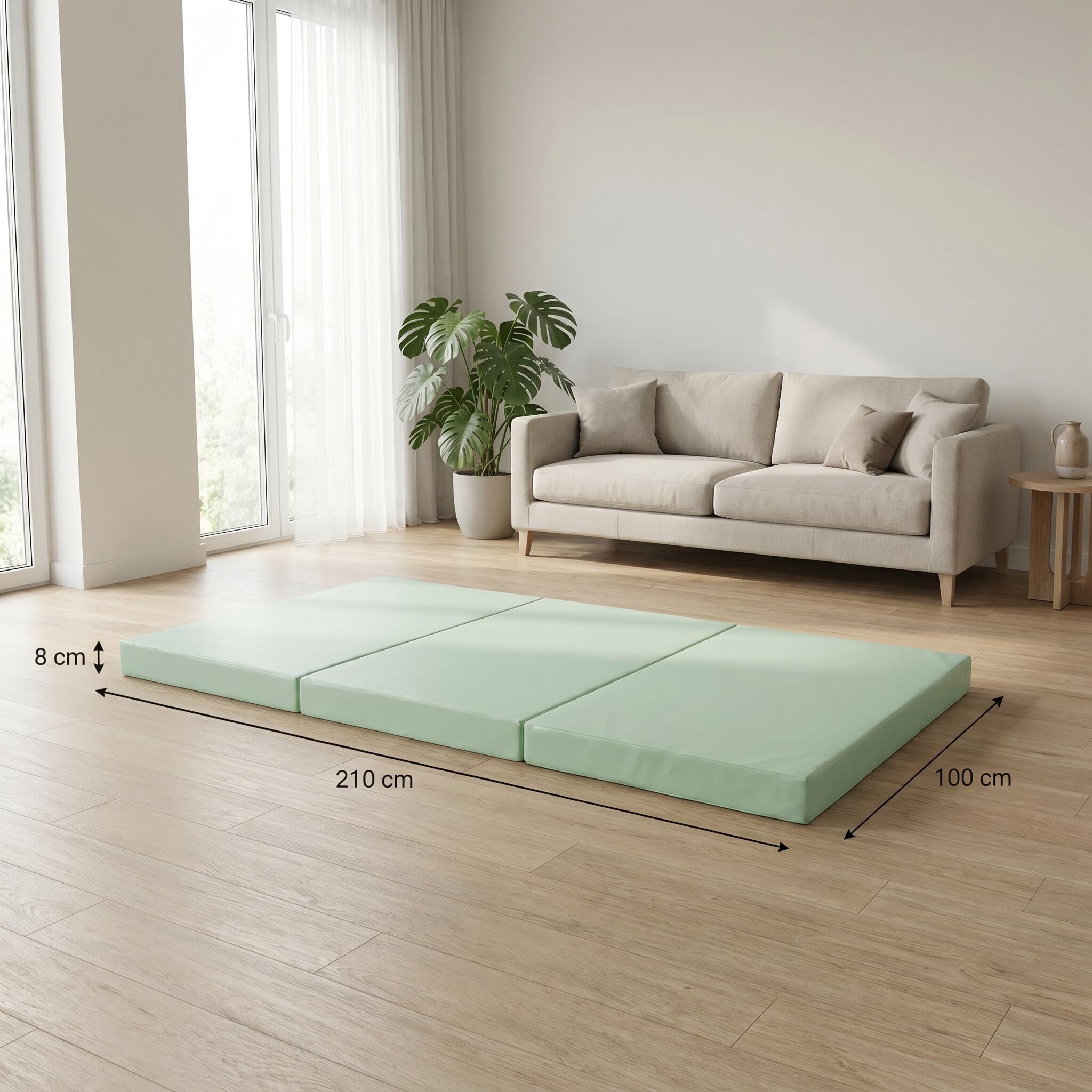 Tappetino sportivo 210 x 100 x 8 cm verde/grigio pieghevole Jeflex 7/7