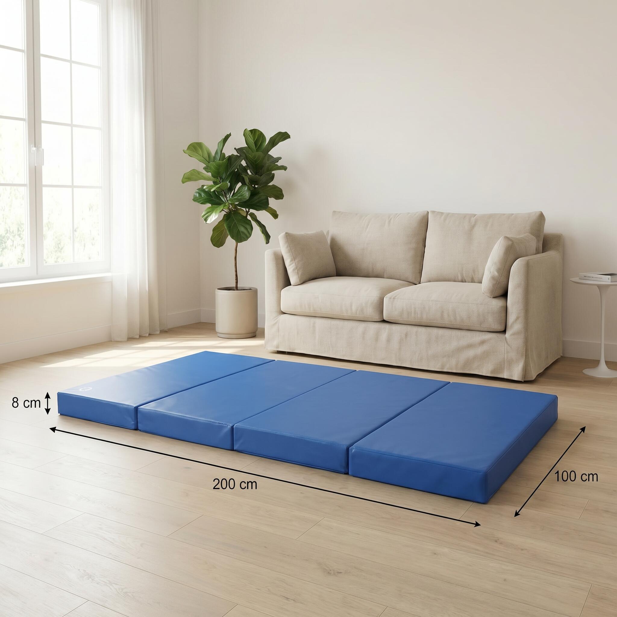 Tappetino sportivo 200 x 100 x 8 cm blu pieghevole Jeflex 6/7