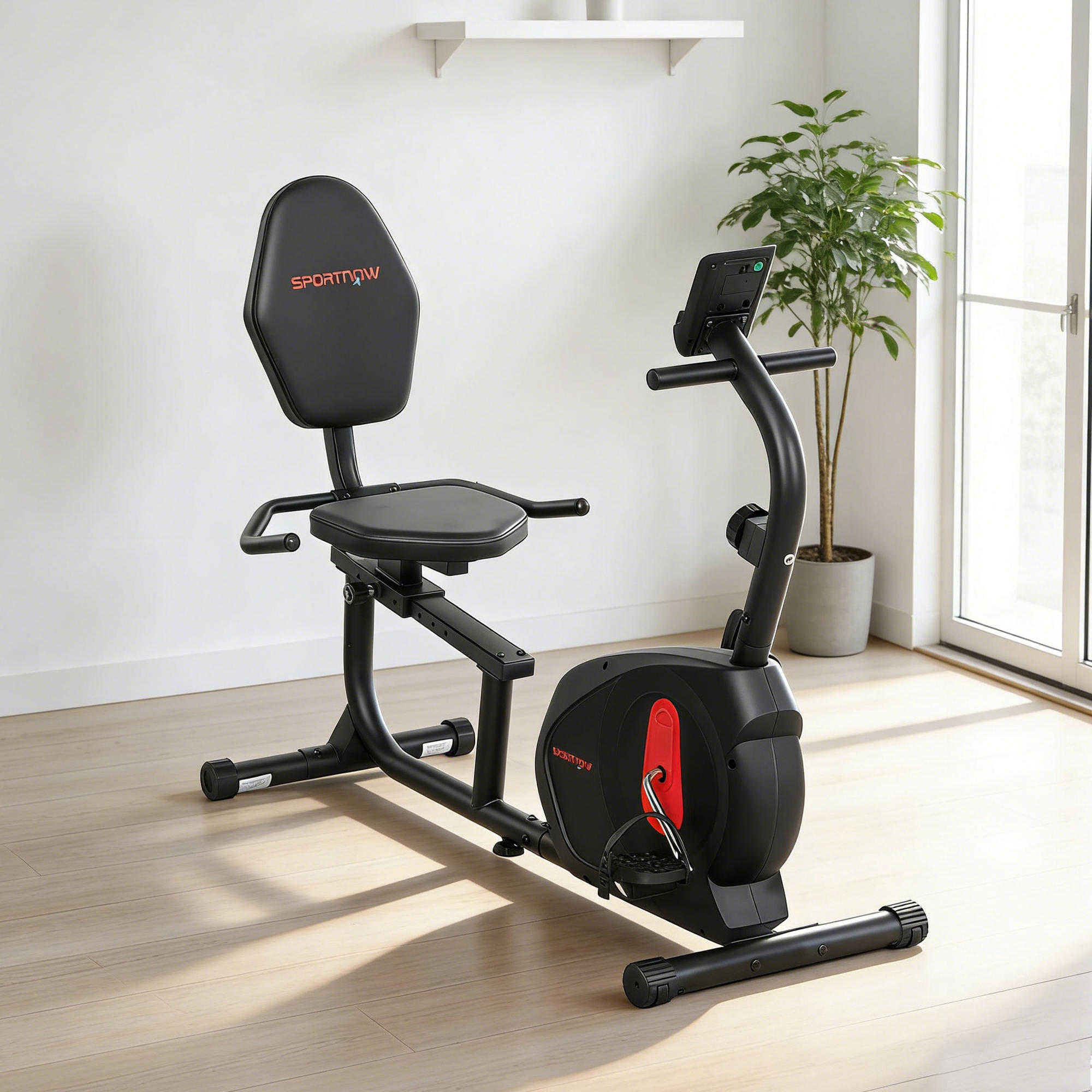 Bicicleta Estática SPORTNOW 139x61x100.5 cm Negro 2/5