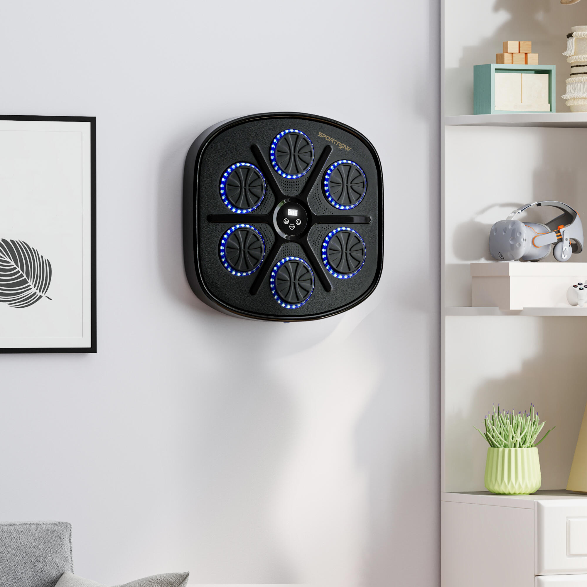 Máquina de Boxe Musical com 9 Modos de Velocidade Luvas e Conexão Bluetooth 2/5