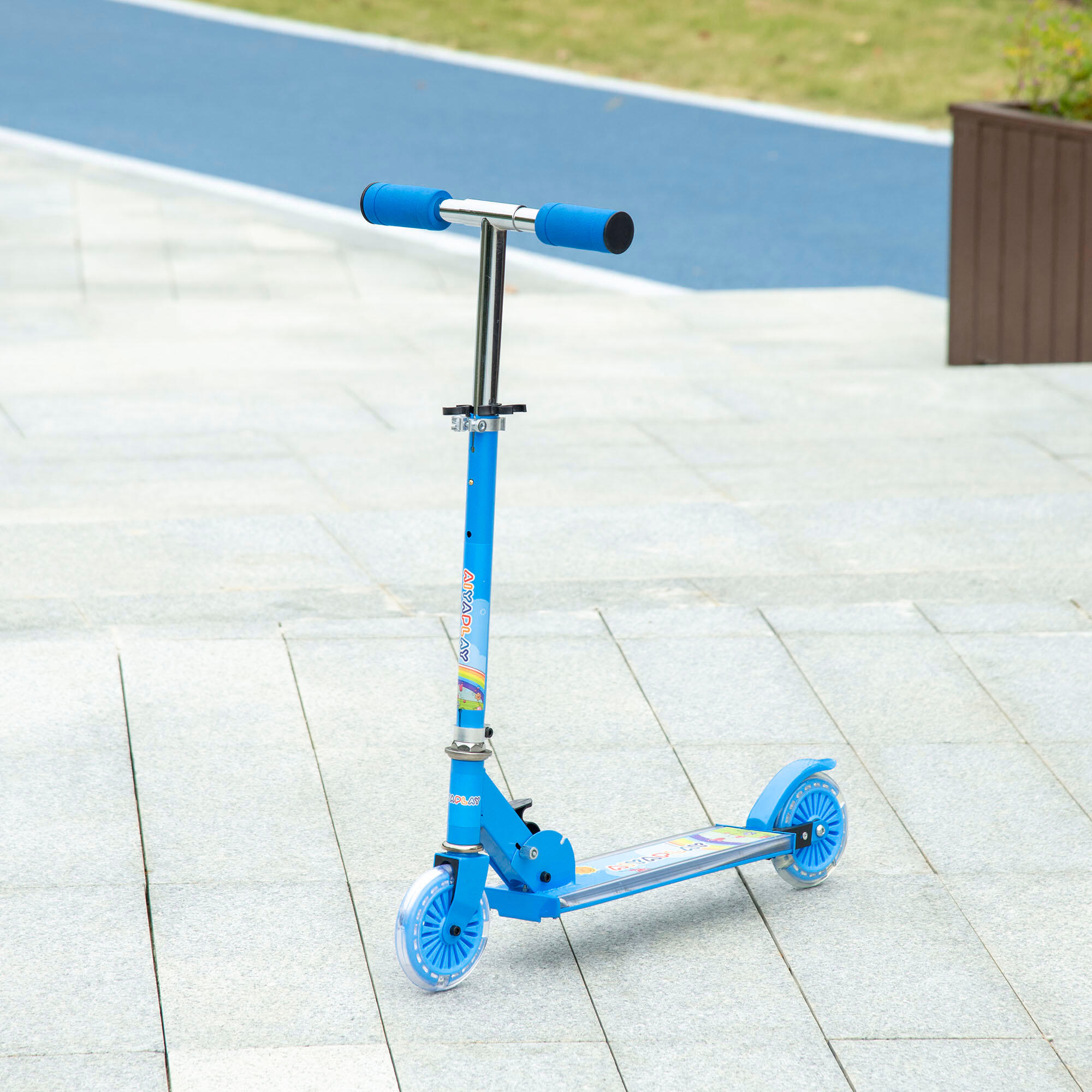 Trotinete para Crianças HOMCOM 67x32x65-78 cm Azul 2/7