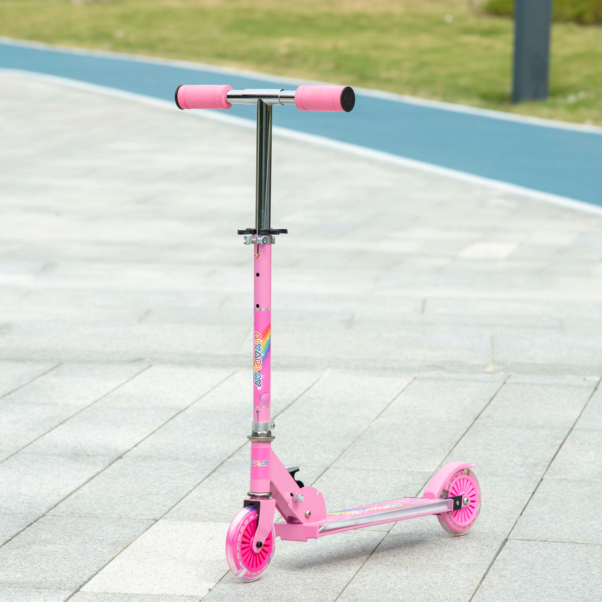 Trotinete para crianças HOMCOM 67x60x63-76 cm Rosa 2/7