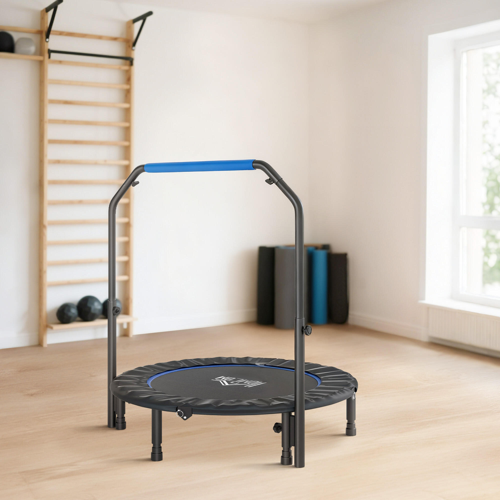 Trampolim fitness ø114x99-123 cm azul HOMCOM 2/5