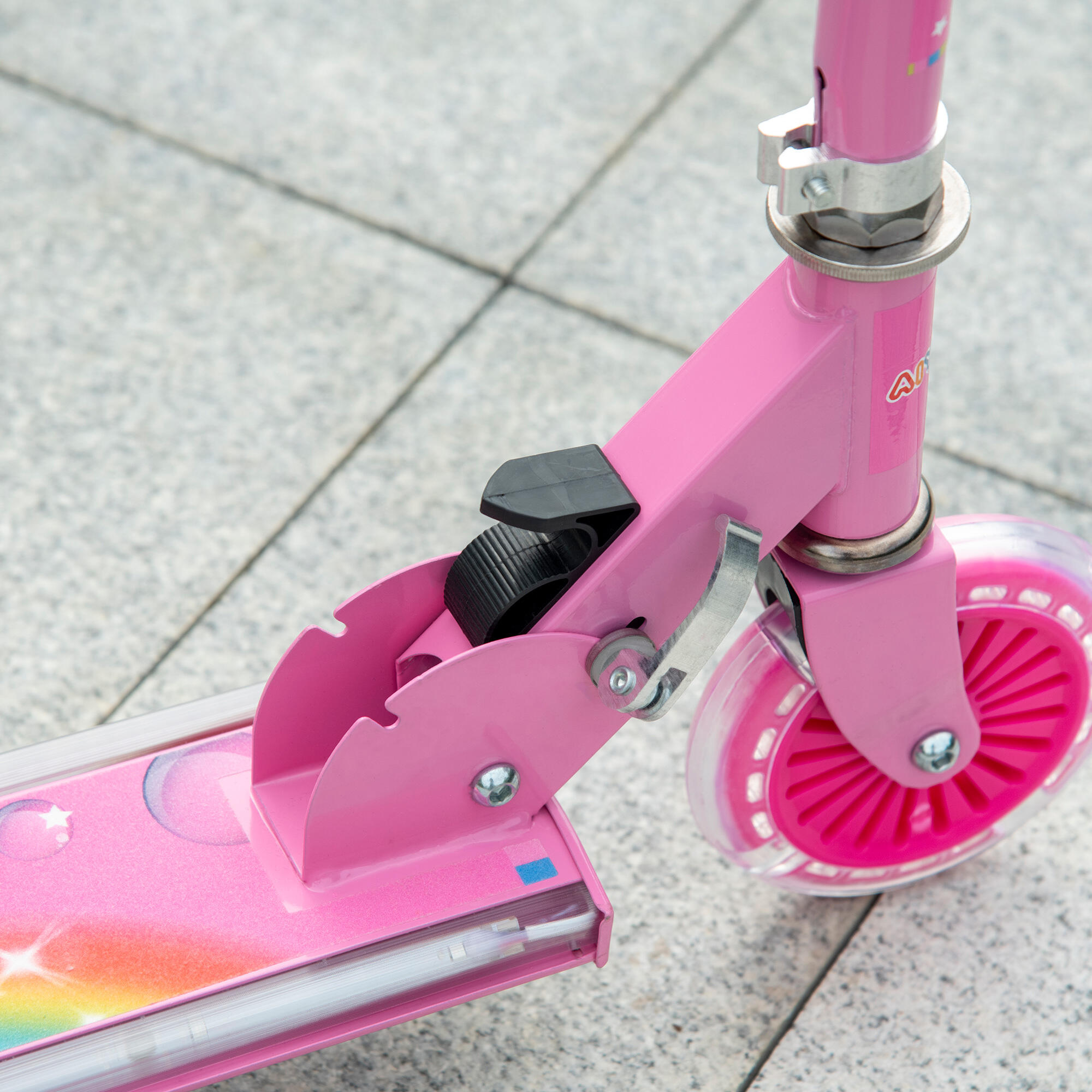 Trotinete para crianças HOMCOM 67x60x63-76 cm Rosa 4/7