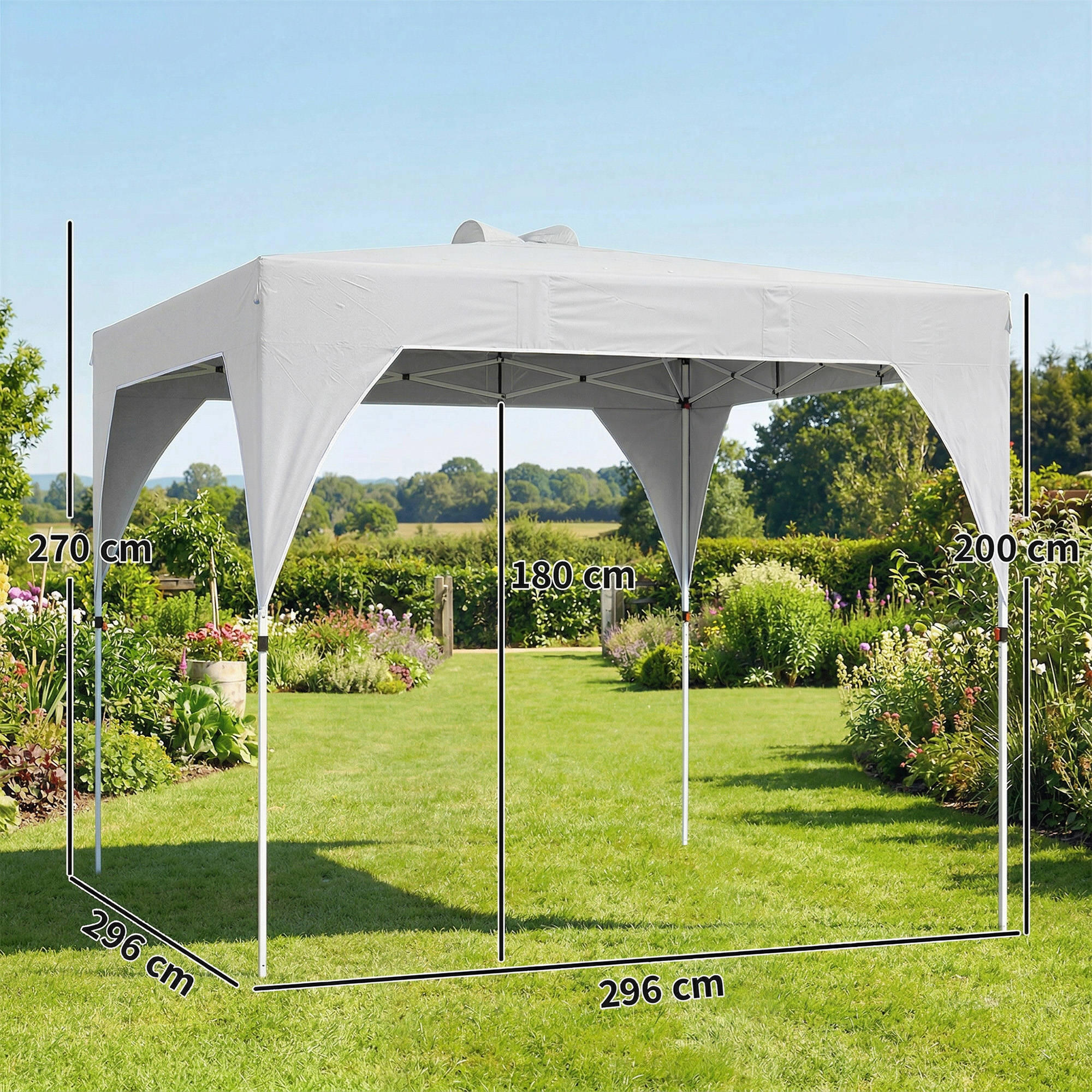 Carpa Plegable Outsunny 296x296x270 cm Gris Oscuro 3/5