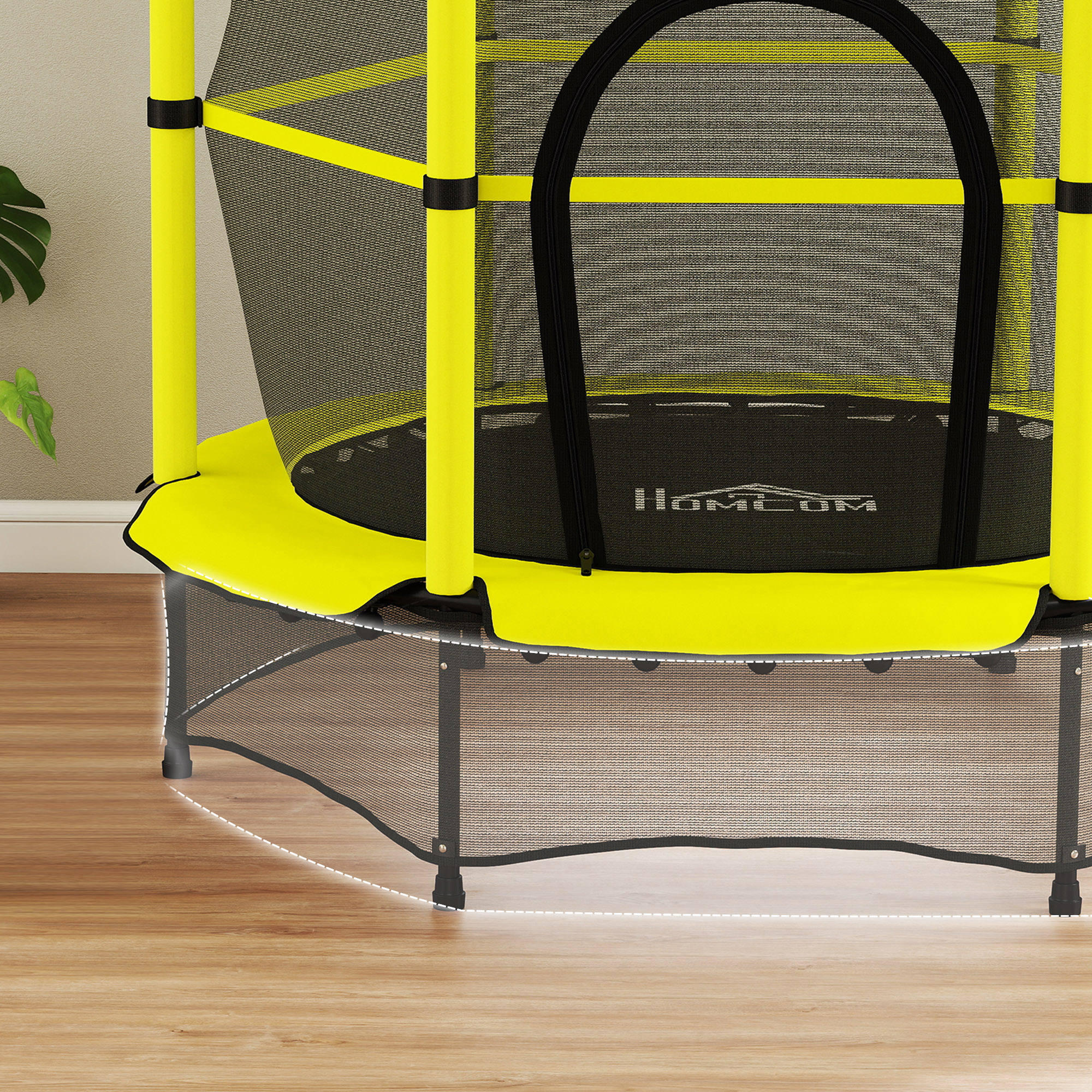 Cama Elástica Infantil HOMCOM 140x140x190 cm Amarillo 5/5
