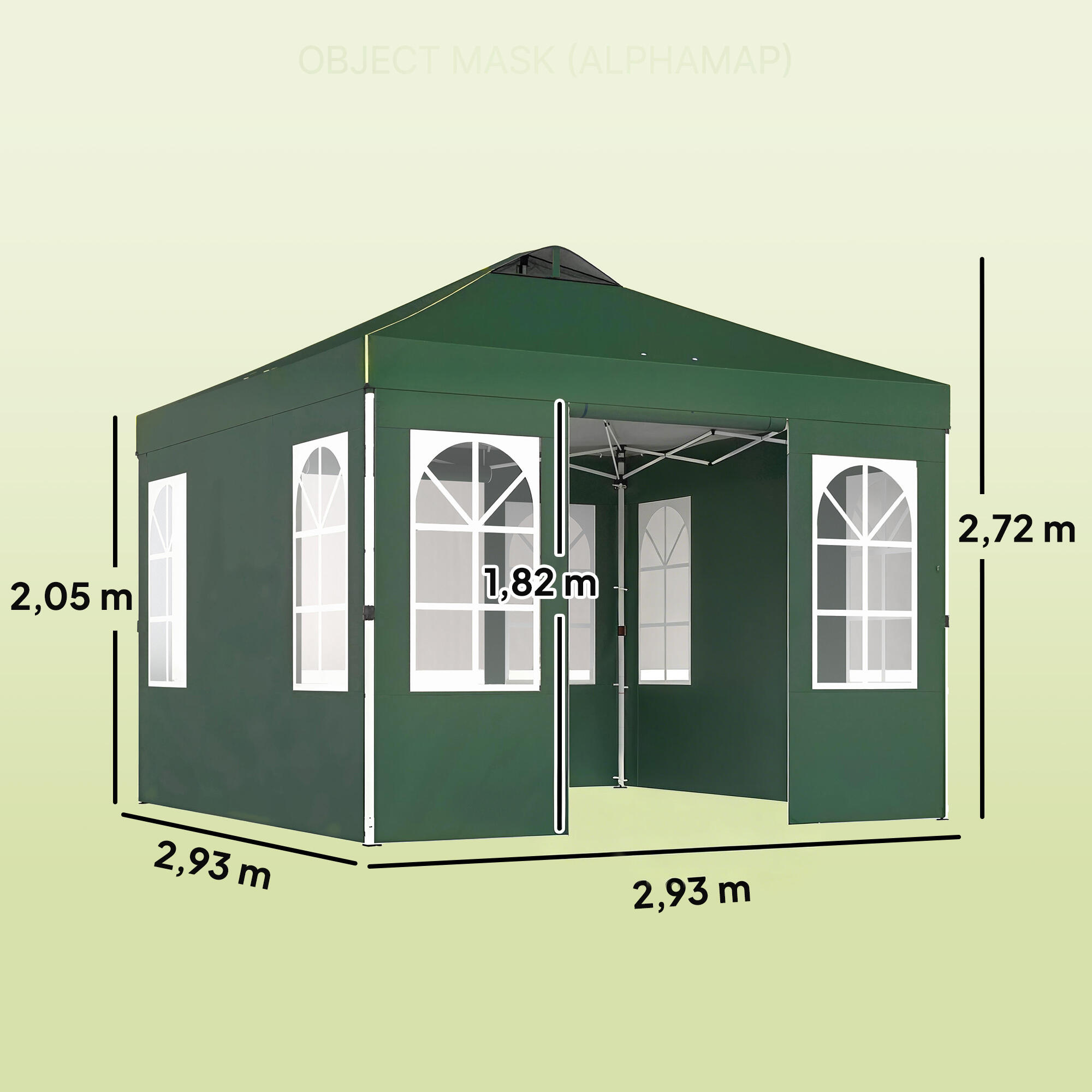Tenda dobrável 293x293x272 cm verde Outsunny 3/5