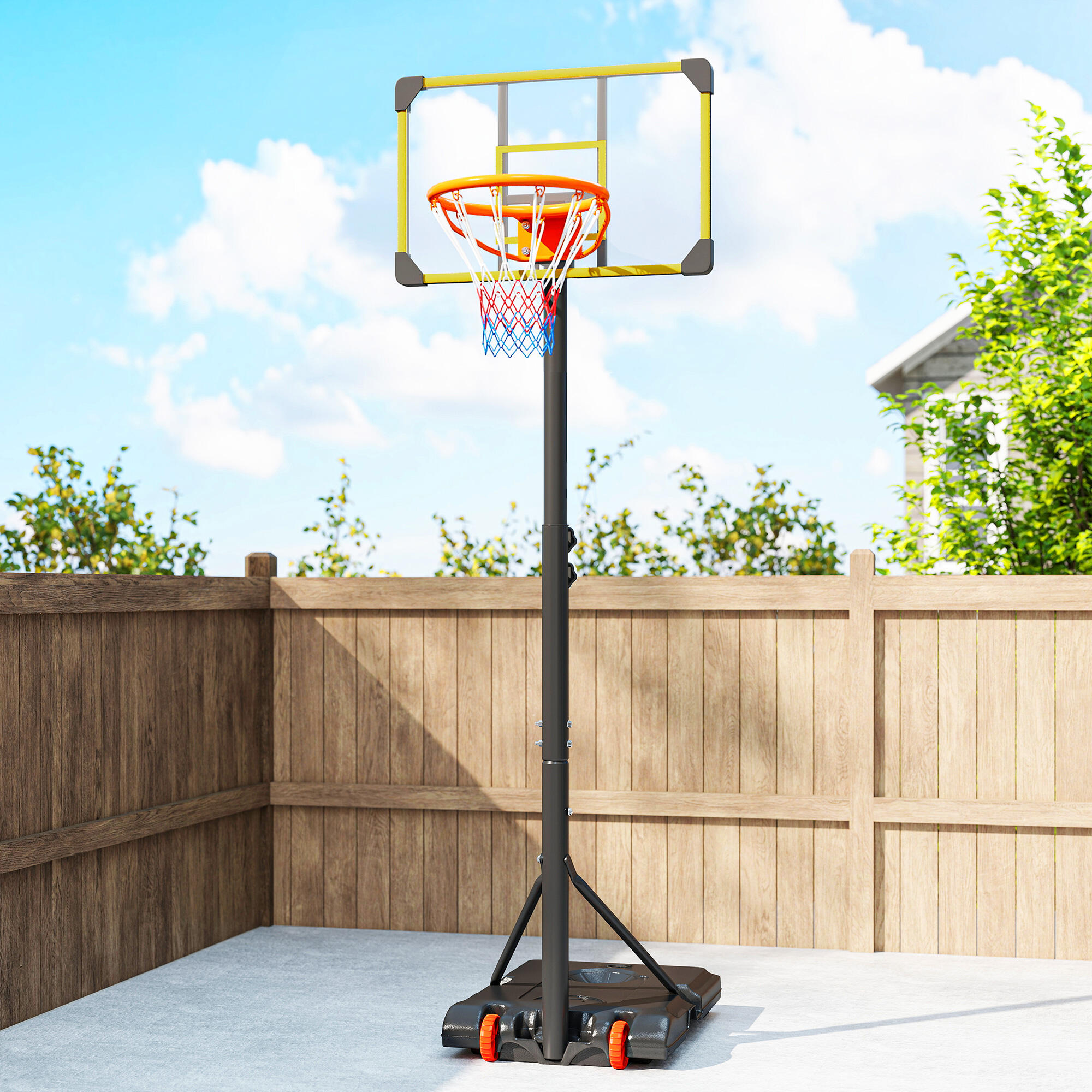 Canasta de Baloncesto SPORTNOW 75x56x240 cm Amarillo 5/7