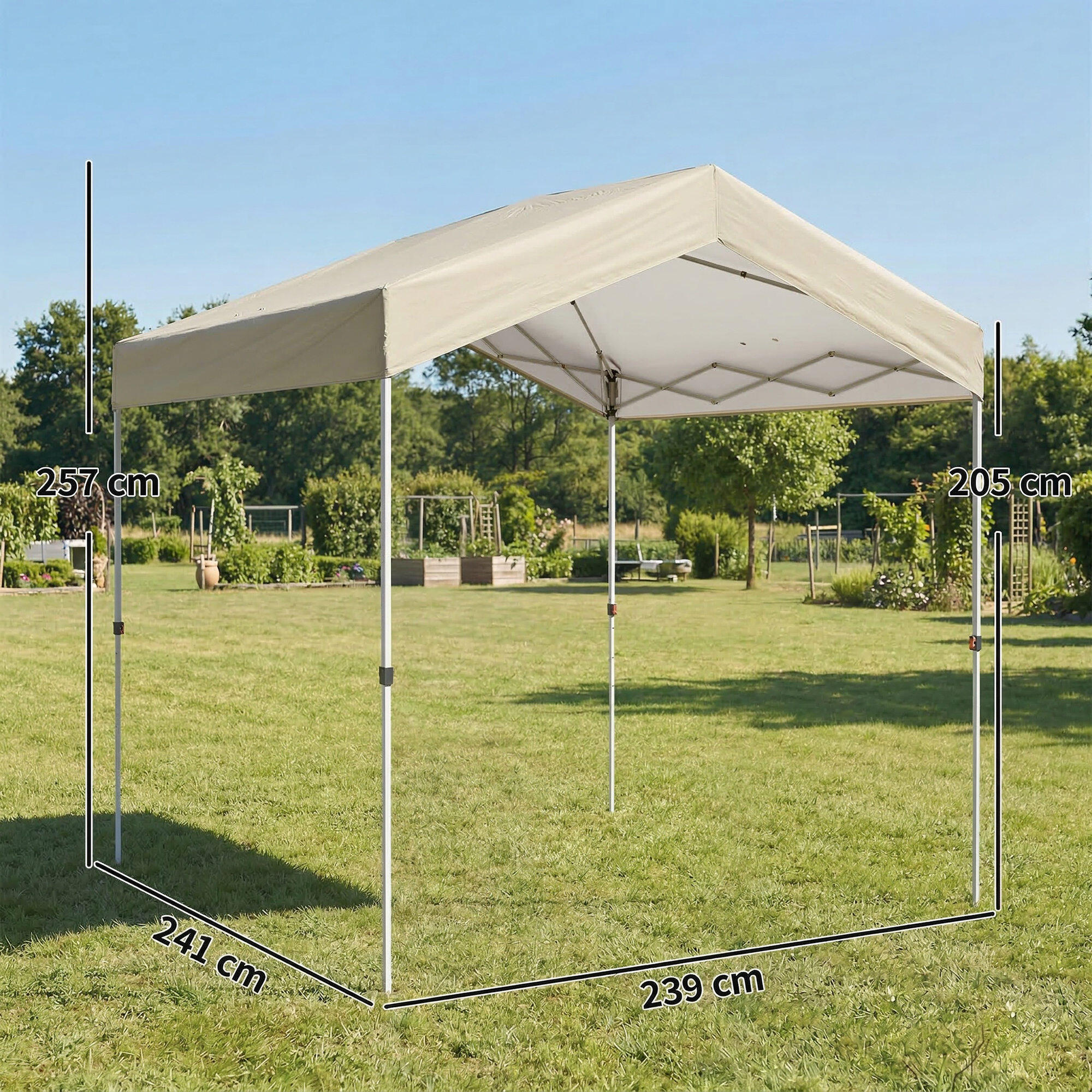Tenda dobrável 241x239x257 cm bege Outsunny 3/5