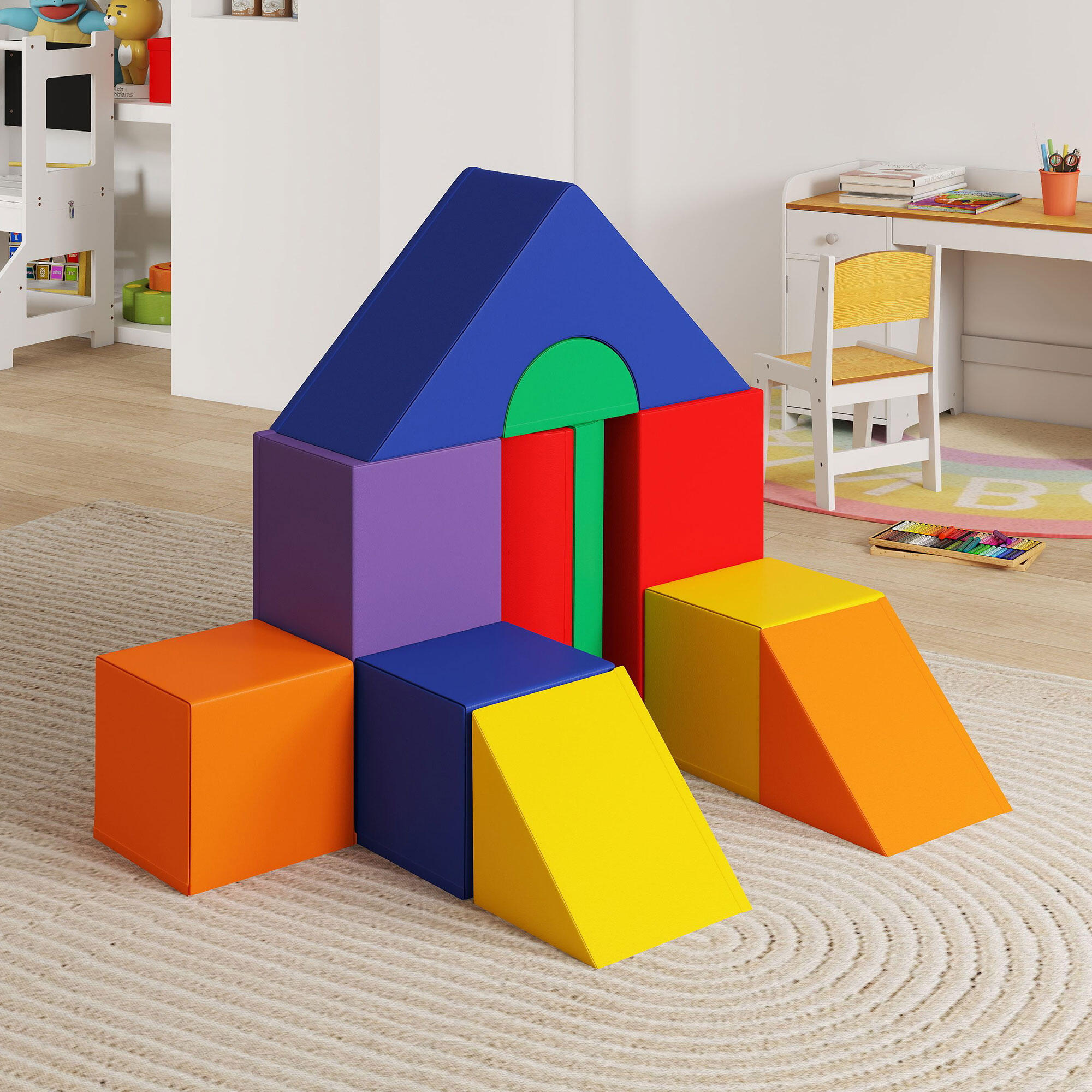 Bloques de Espuma HOMCOM 50x50x25 cm Multicolor 5/7