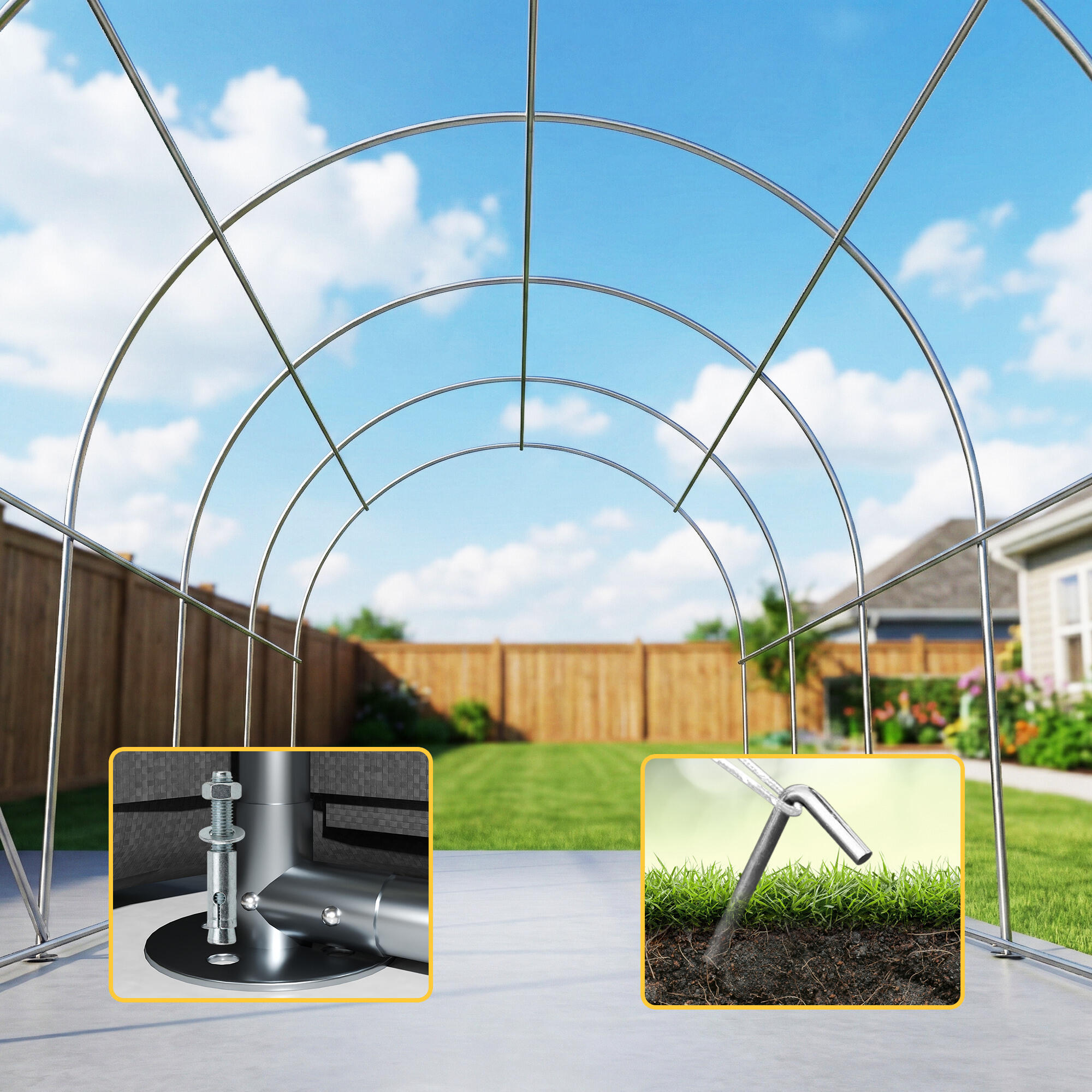 Carpa para Garagem Outsunny Cinzento Escuro 4/5