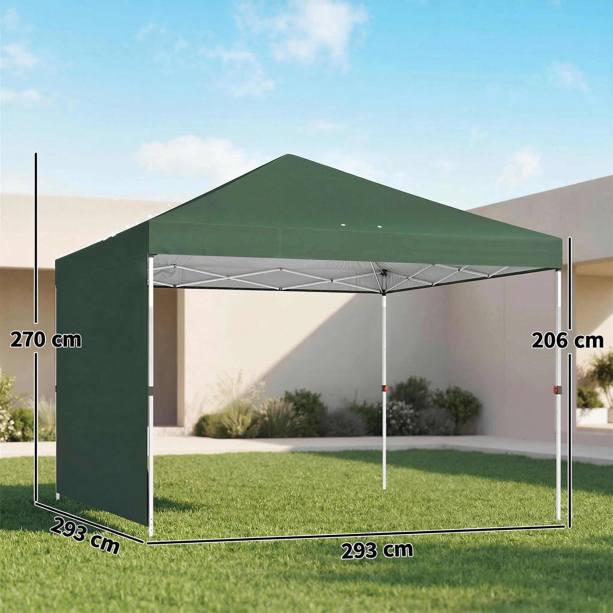 Tenda pop-up 293x293x270 cm verde Outsunny 3/5