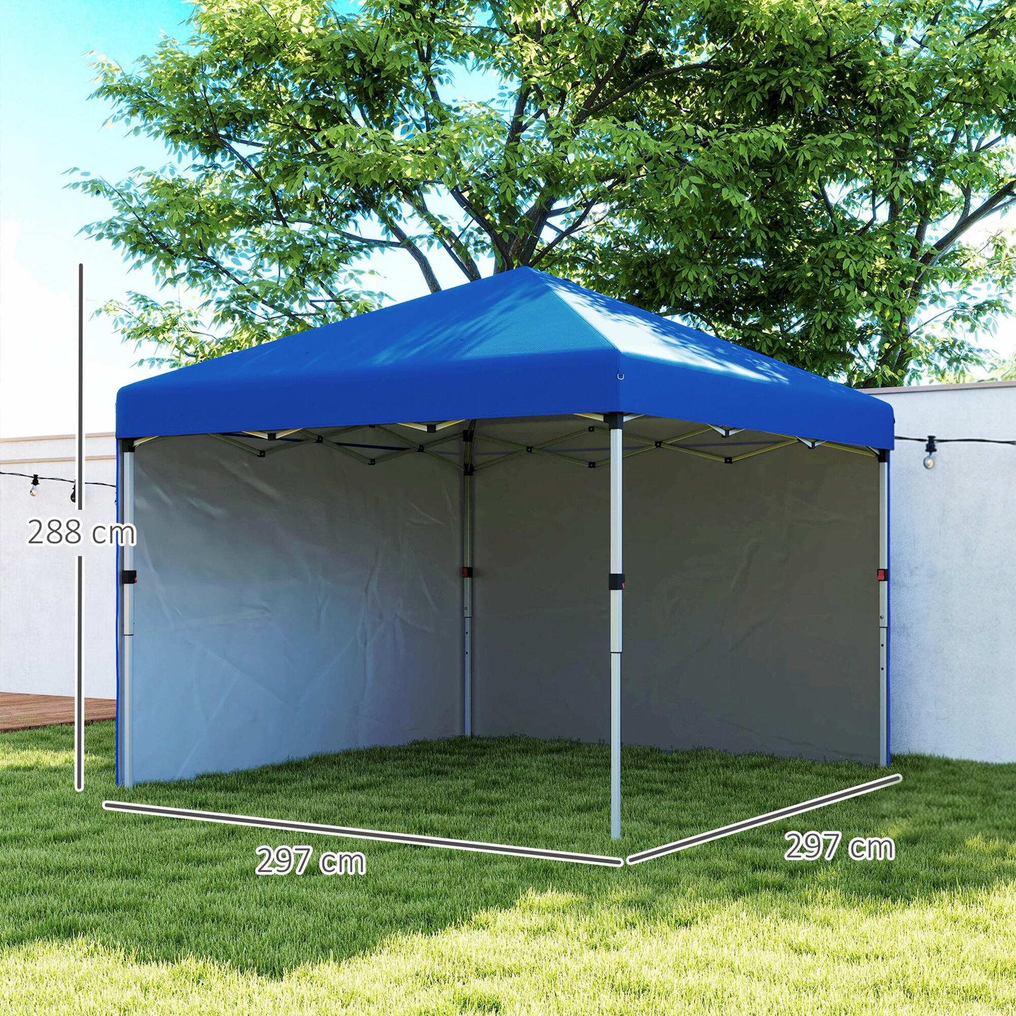 Tenda Dobrável Outsunny Azul 3/5