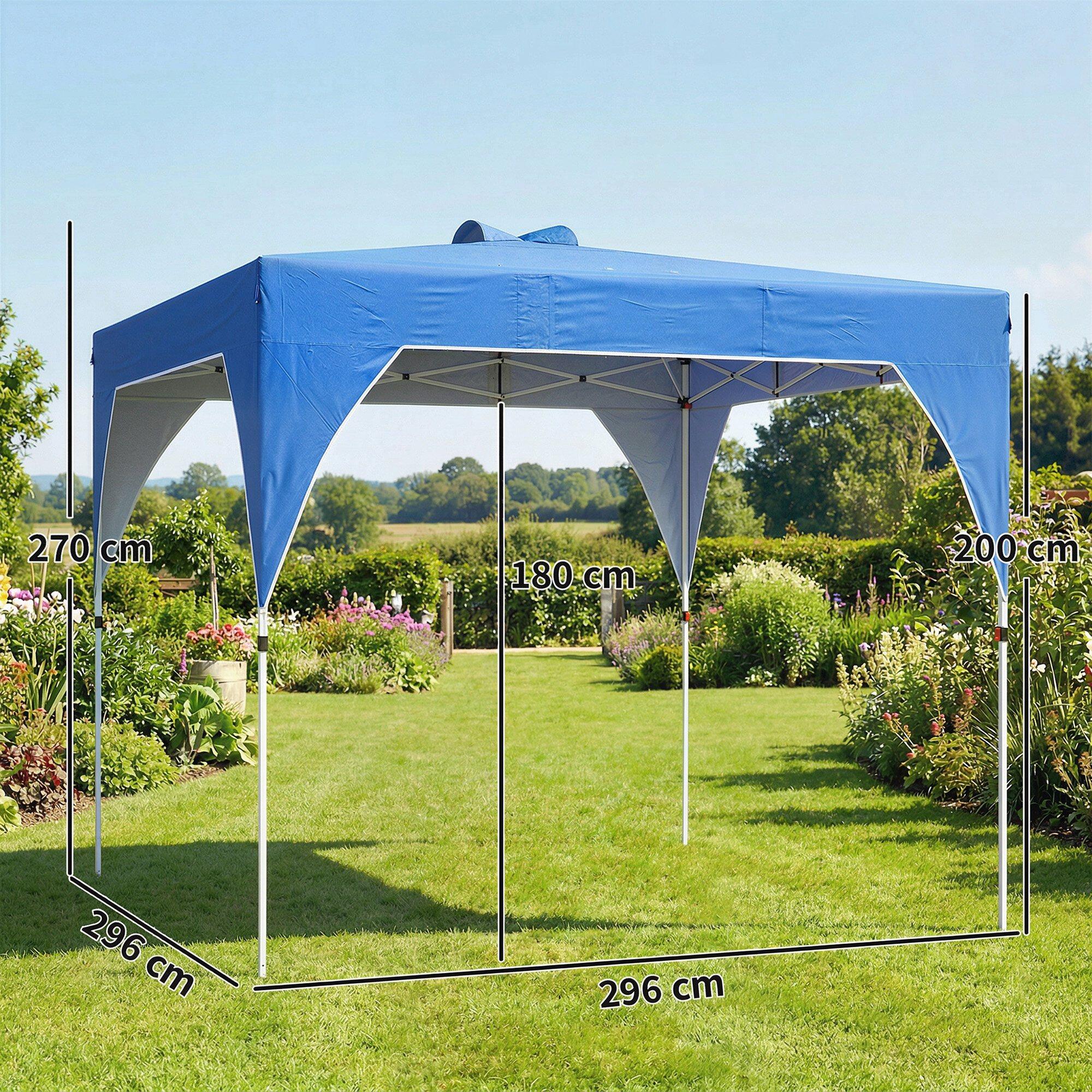 Tenda dobrável 296x296x270 cm azul Outsunny 3/5