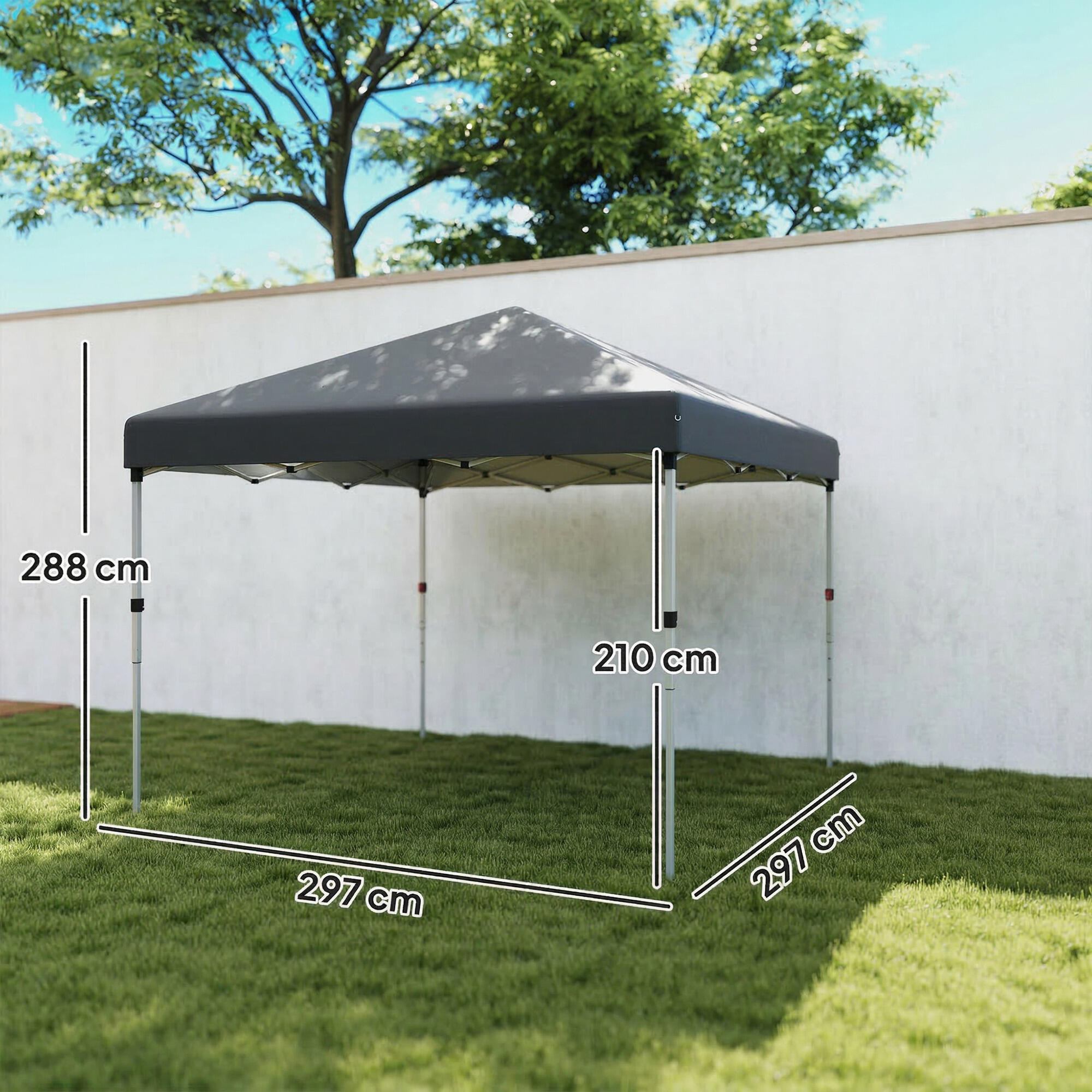 Tenda Dobrável Outsunny Cinzento Escuro 3/5