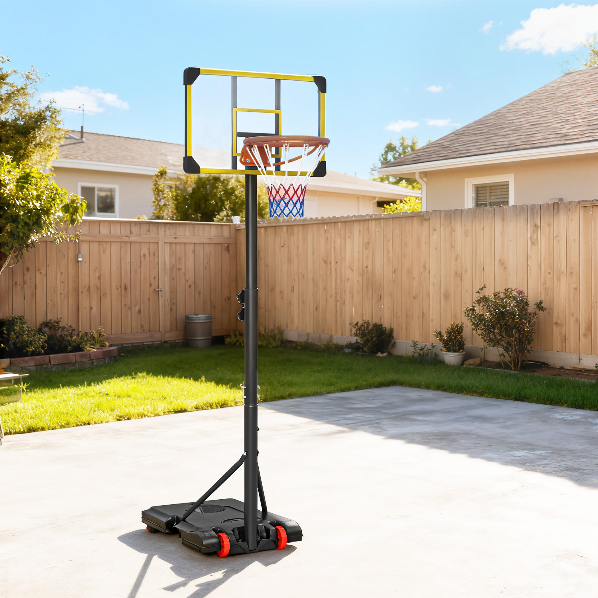 Canasta de Baloncesto SPORTNOW 75x56x240 cm Amarillo 4/7