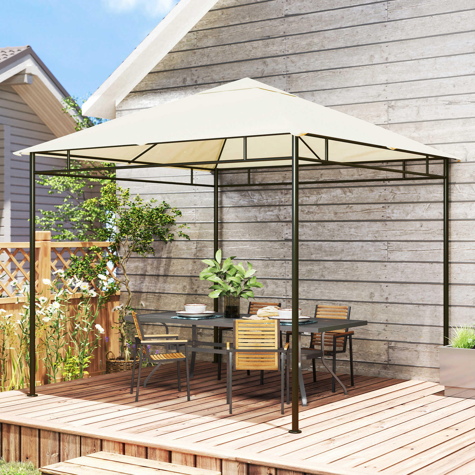 Techo de Repuesto Outsunny 298x295 cm Crema 5/5