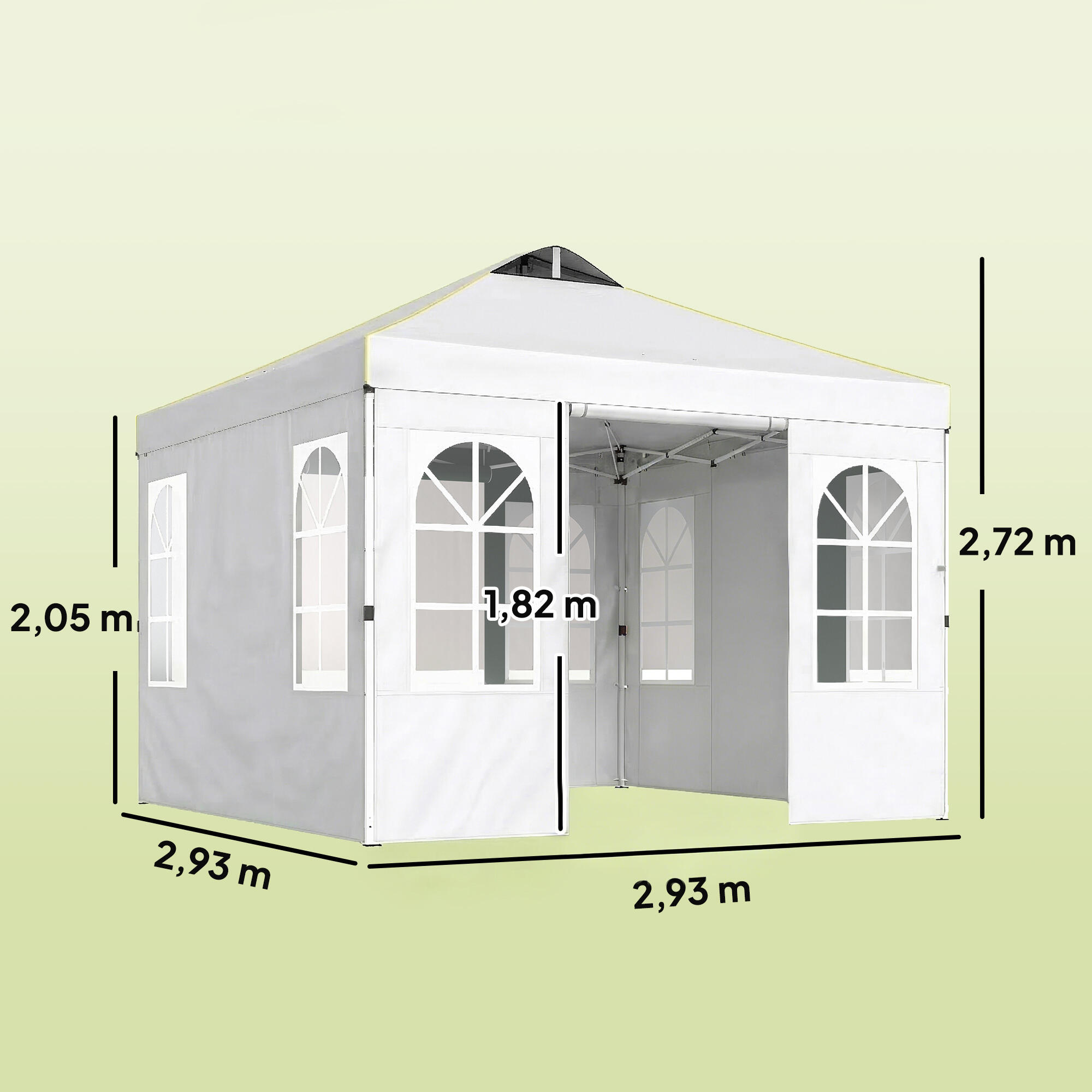 Carpa Plegable Outsunny 293x293x272 cm Blanco 3/5