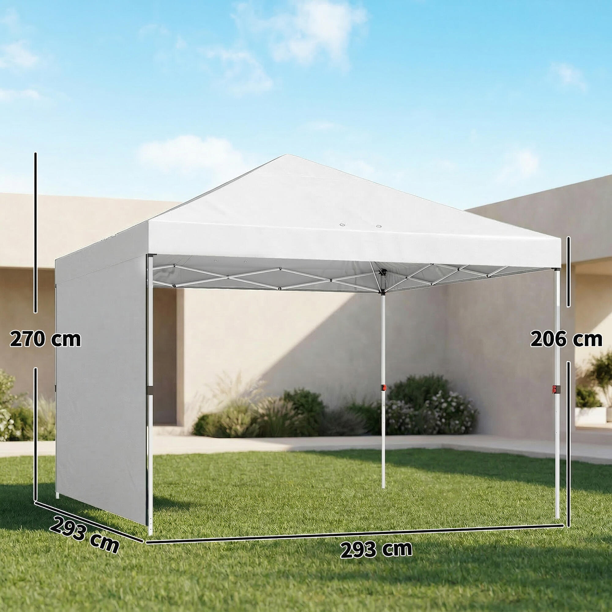 Tenda pop-up 293x293x270 cm branco Outsunny 3/5