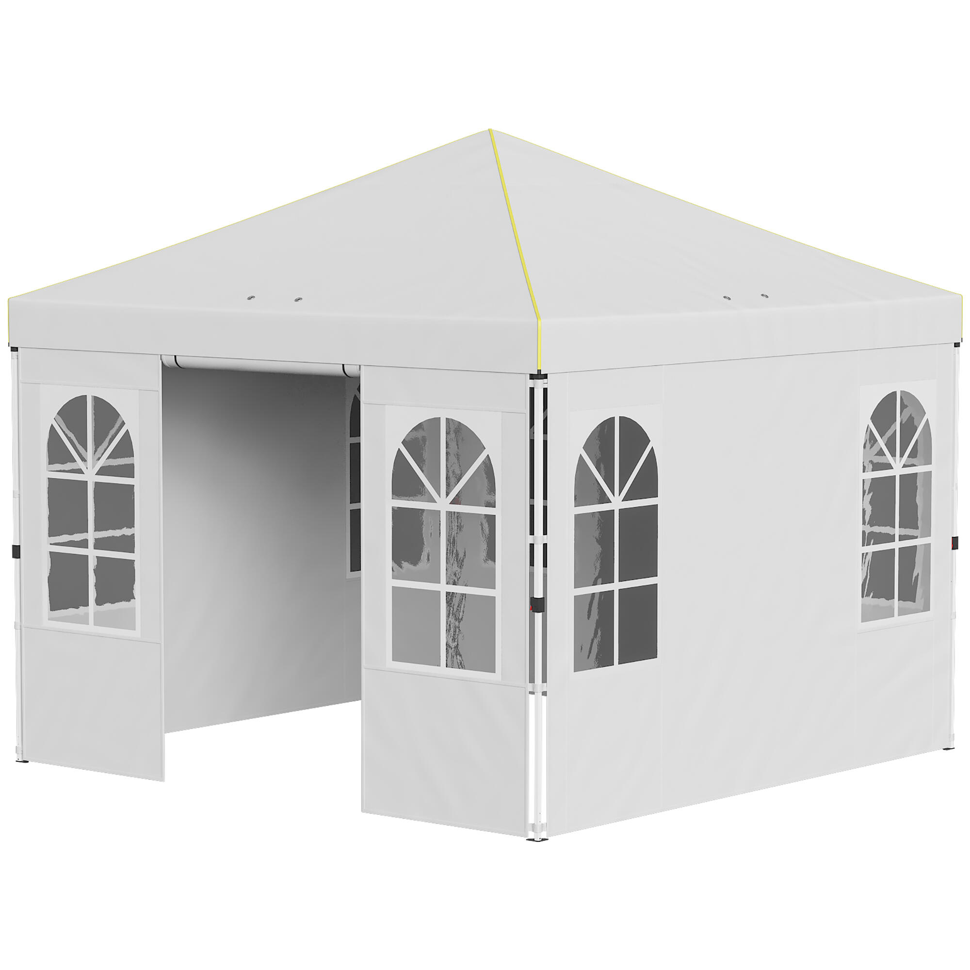 Carpa Plegable Outsunny 293x293x272 cm Blanco 5/5
