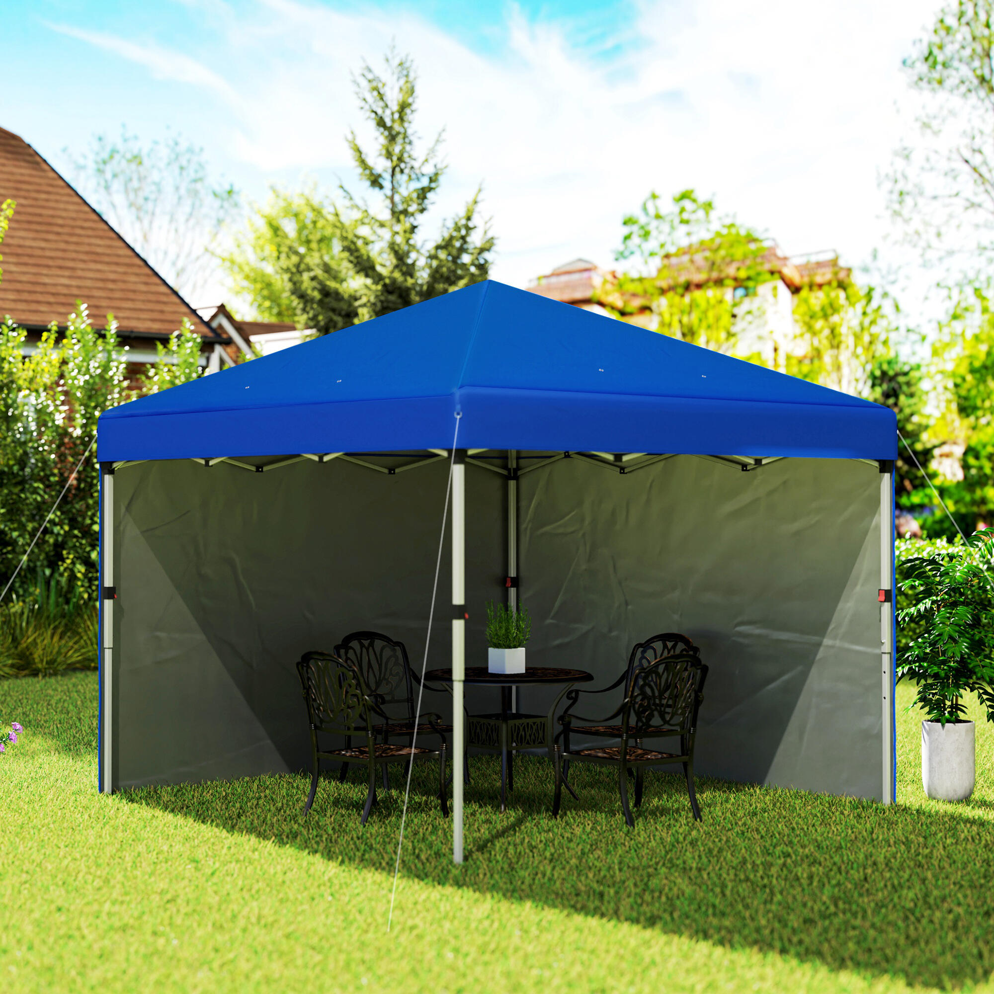 Tenda Dobrável Outsunny Azul 2/5