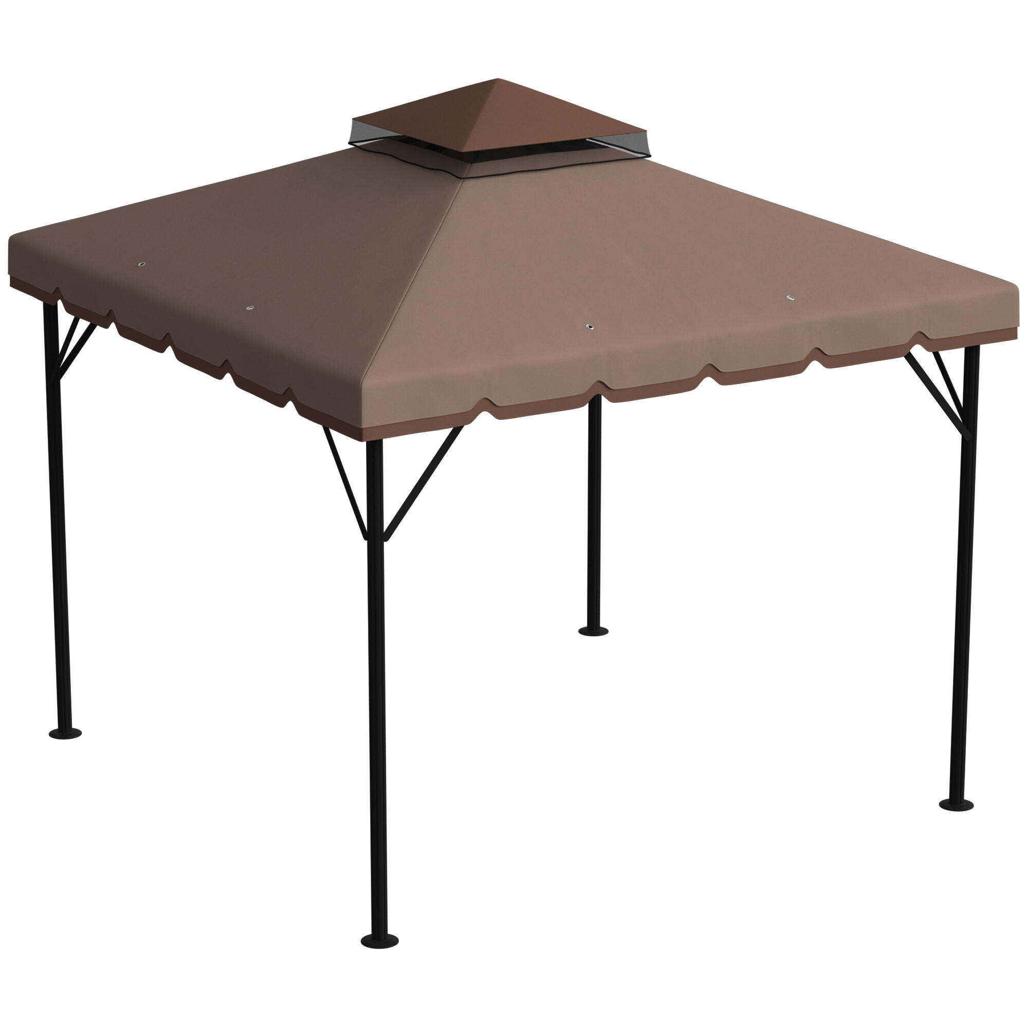 Techo de Repuesto Outsunny 300x300 cm Caqui 5/5