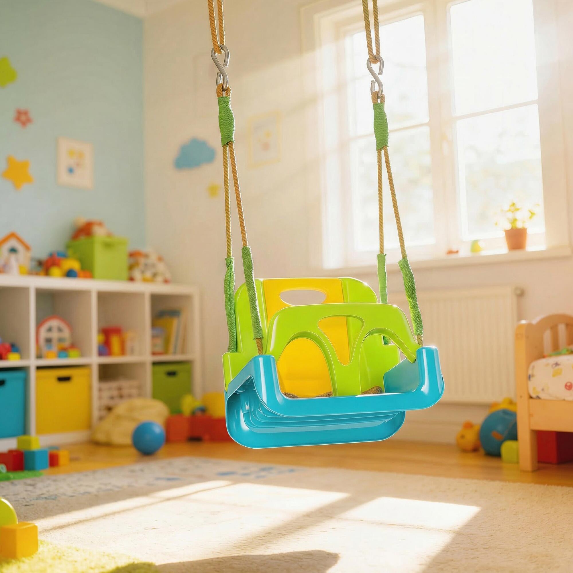 Baloiço Infantil Outsunny Verde Escuro 4/5