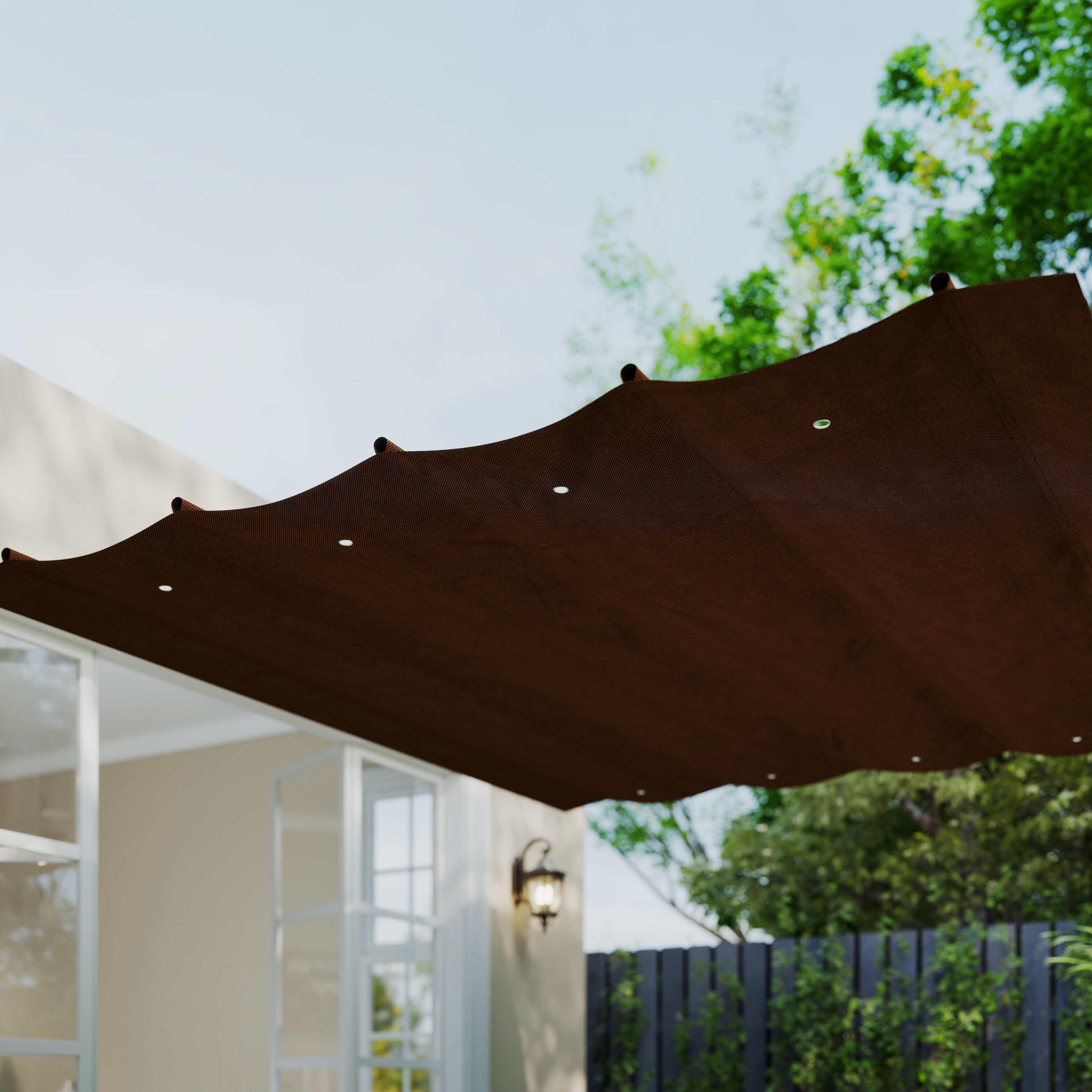 Techo de Pérgola Outsunny 286x245x16 cm Café 4/5