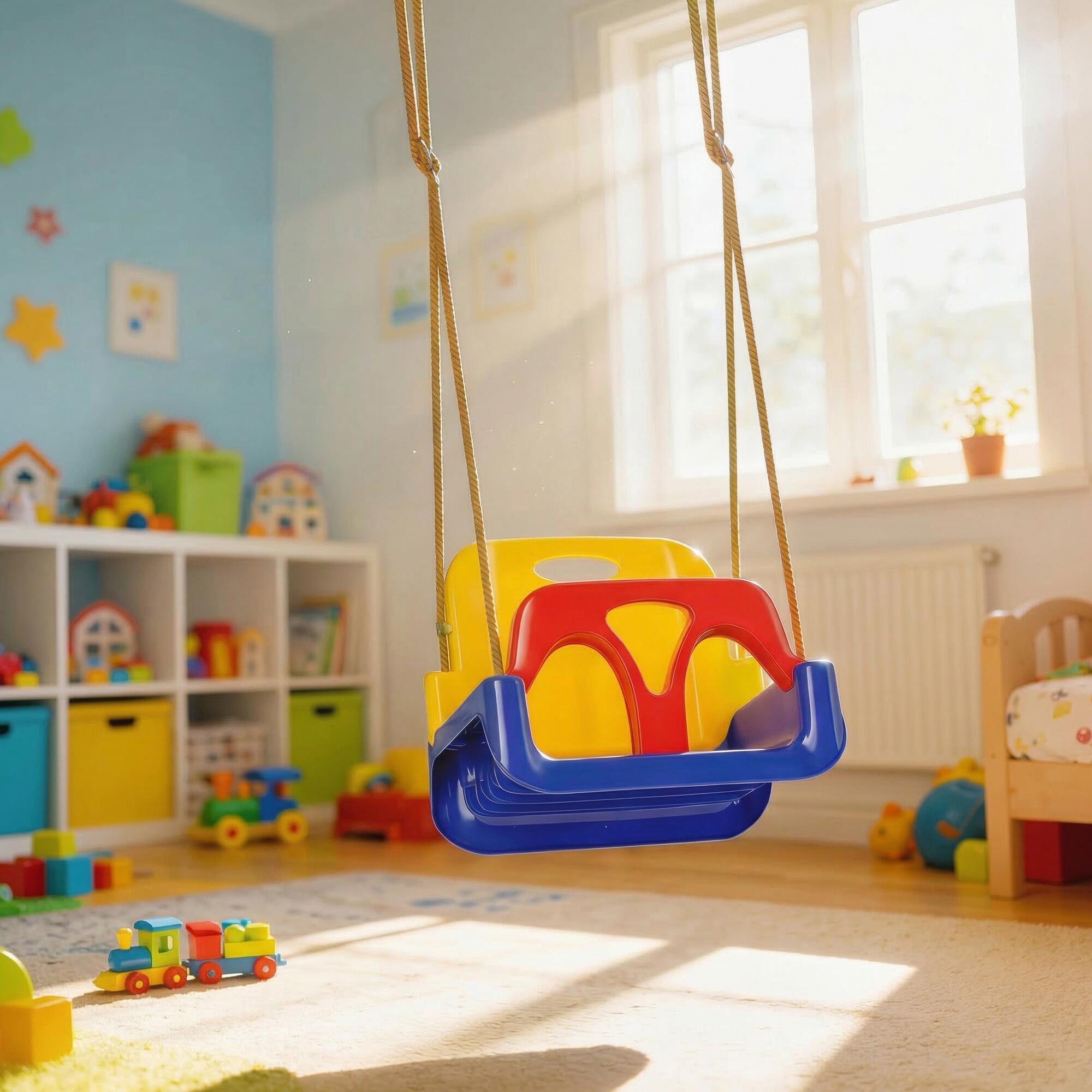 Columpio Infantil Outsunny 42x33x38 cm Azul 4/5