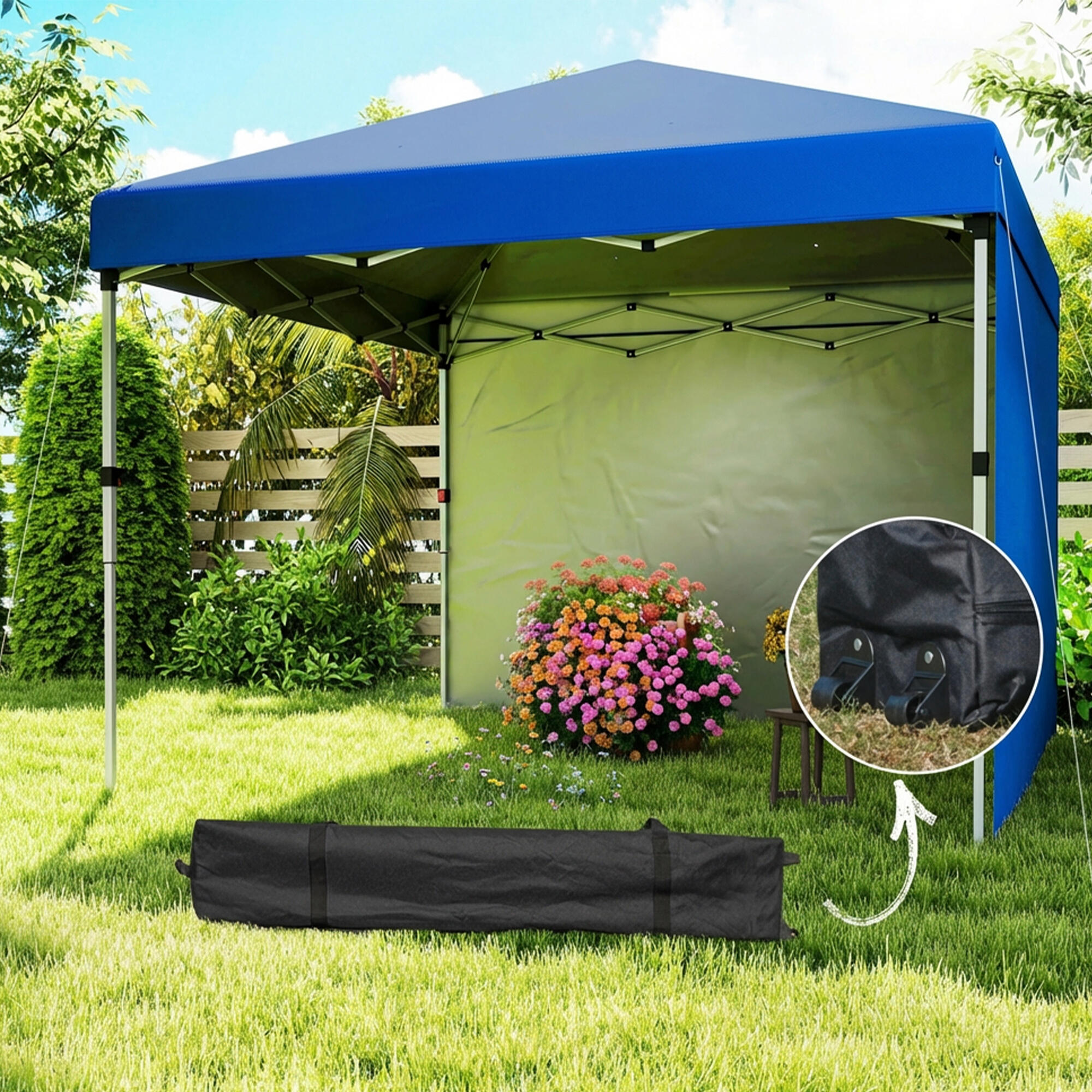 Tenda Dobrável Outsunny Azul 4/5