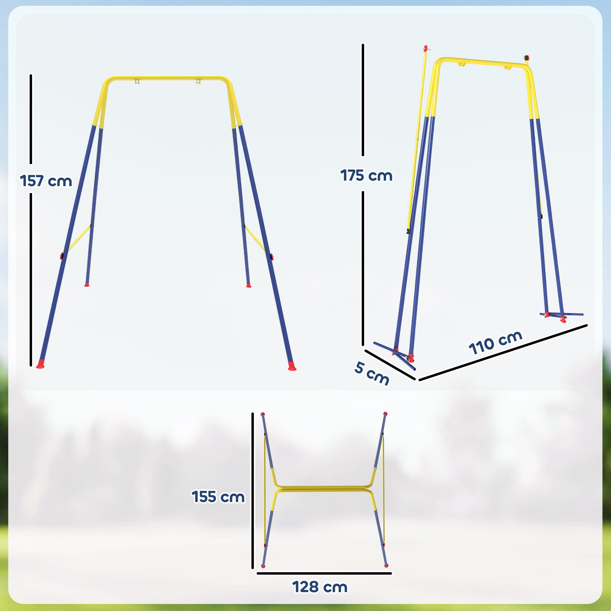 Estructura Columpio Infantil AIYAPLAY 128x155x157 cm Azul 3/5